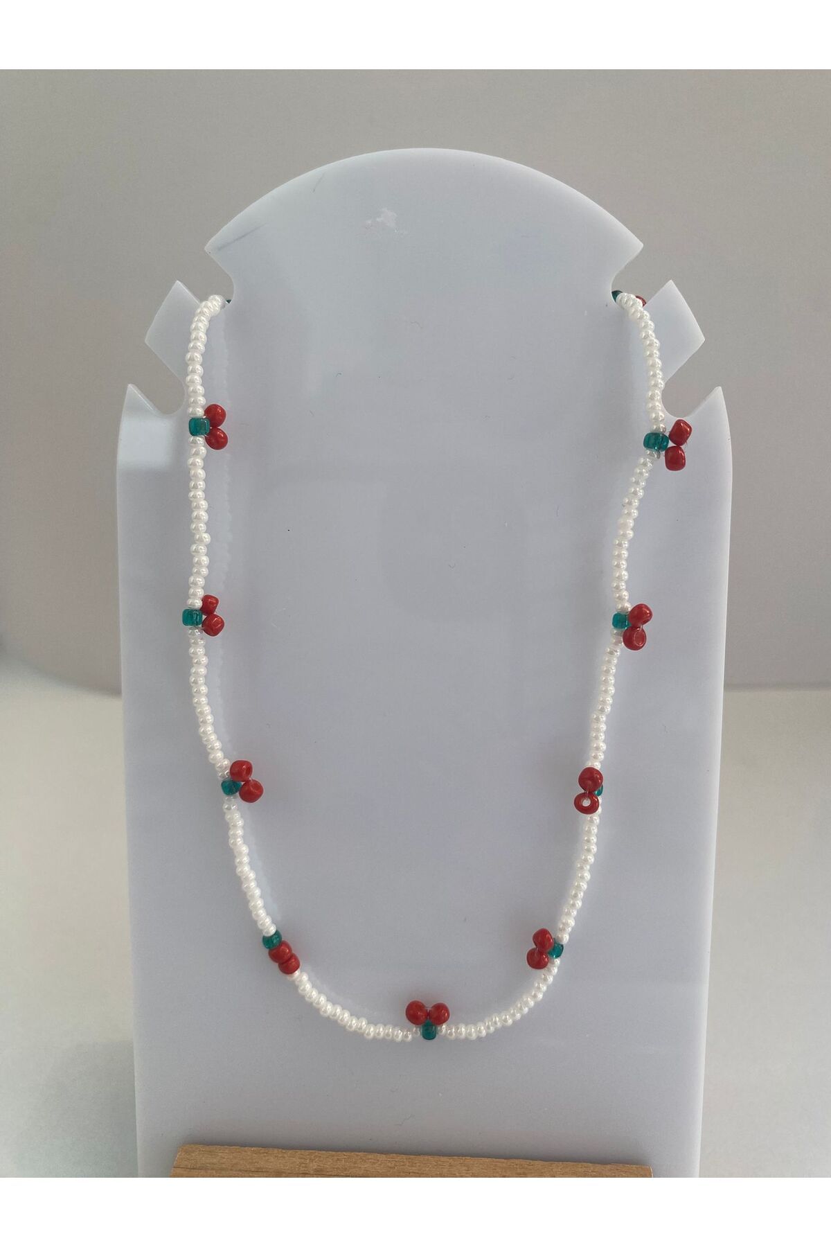 Ailahandmade KİRAZ KOLYE BEYAZ