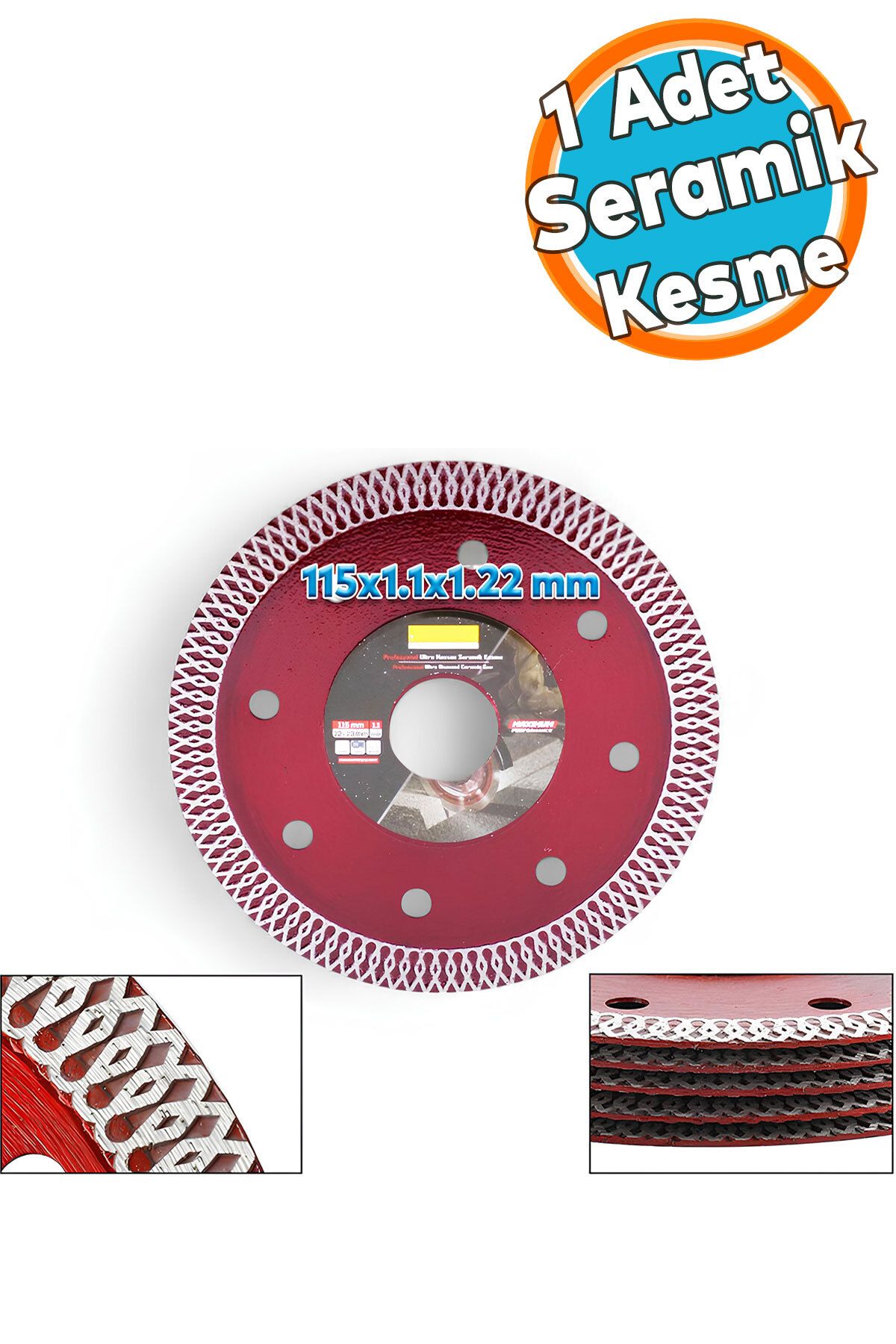 NZB Ultra İnce Hassas Elmas Seramik Mermer Porselen Fayans Granit Sulu Kuru Kesim Kesme 115 mm Disk