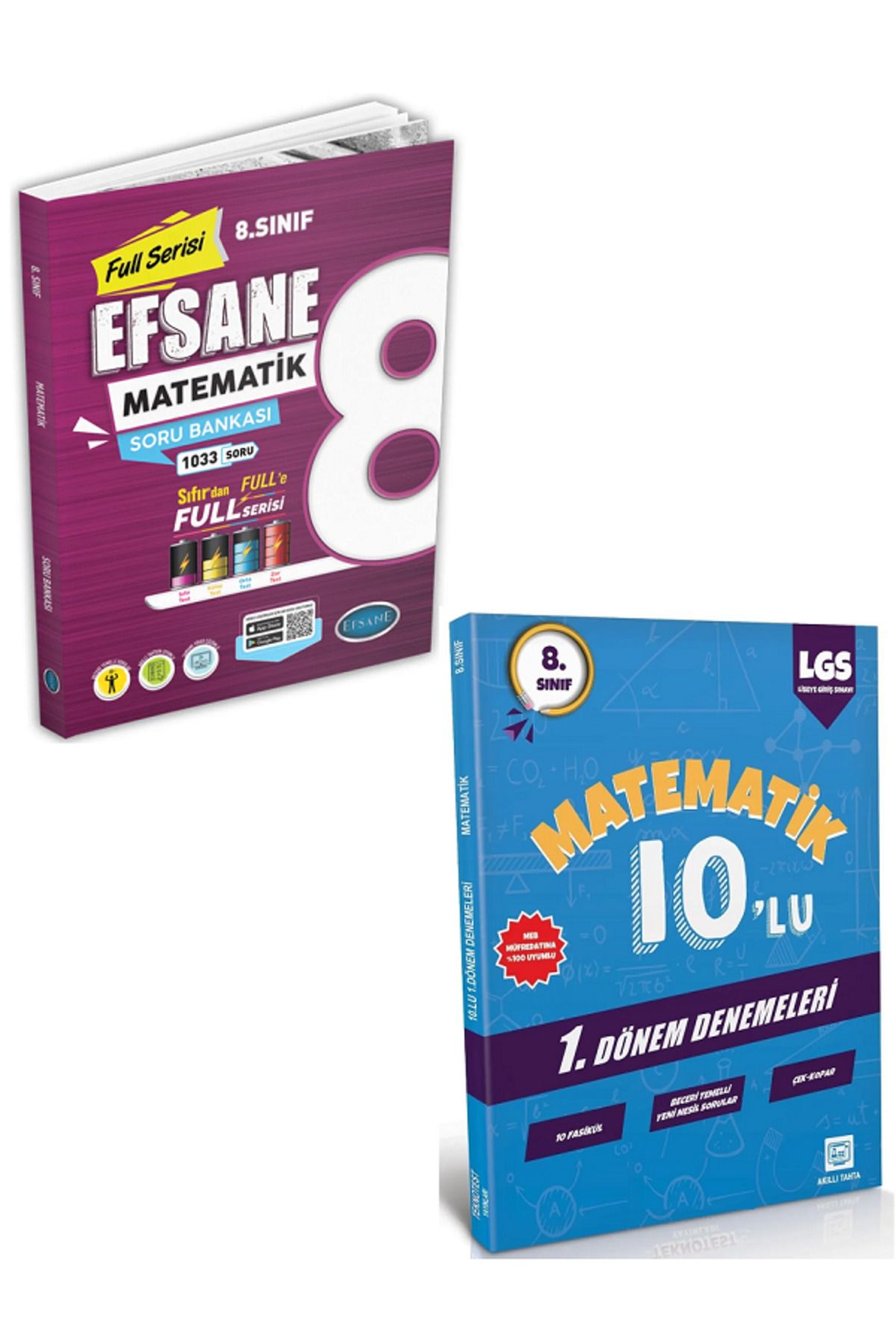 Efsane Yayınları 8.Sınıf Efsane Full Serisi MATEMATİK Soru Bankası + 8.Sınıf 10'Lu Matematik Deneme - 2 KİTAP SET