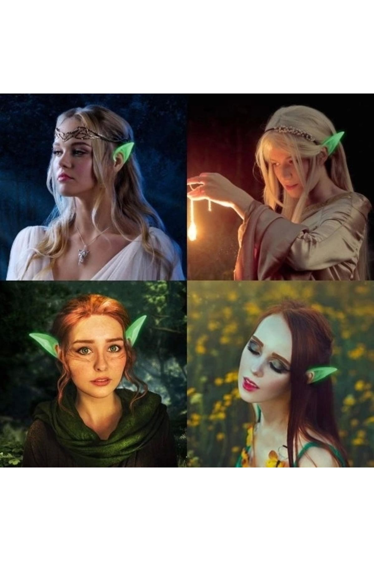 PRATİKOBA Karanlıkta Yanan Fosforlu Lateks Elf Kulağı 1 Çift