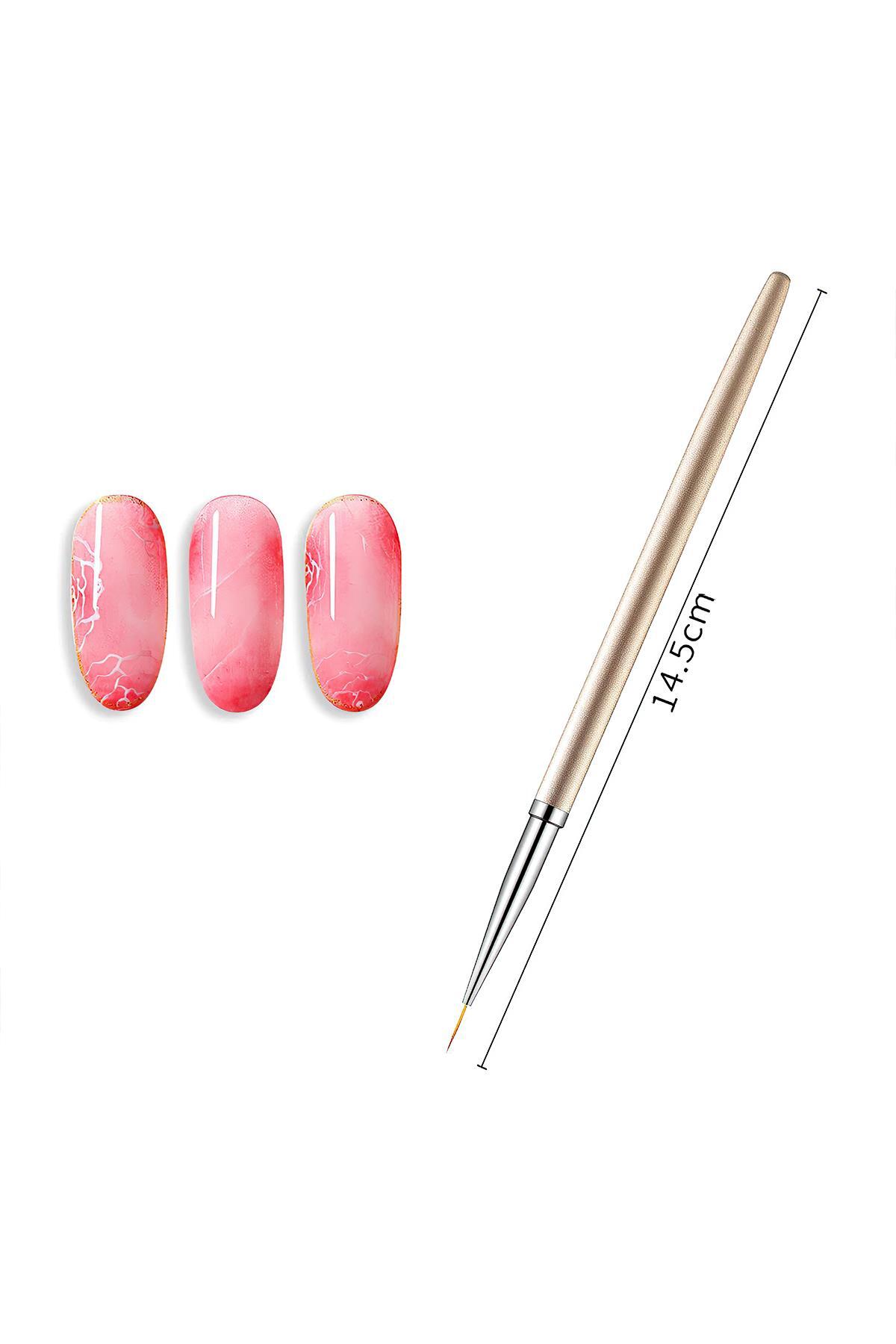 3'lü Nail Art Tırnak Desen Fırça Seti — رنگارنگ 8683089019365 — تصویر 3 از 5
