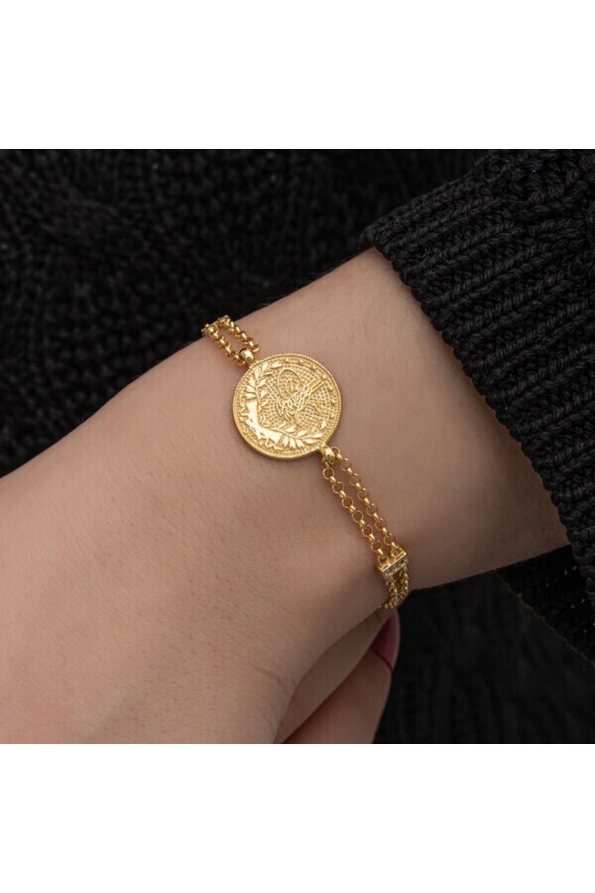 shop Gold Kaplama Tugralı 925 Ayar Gümüş Bileklik