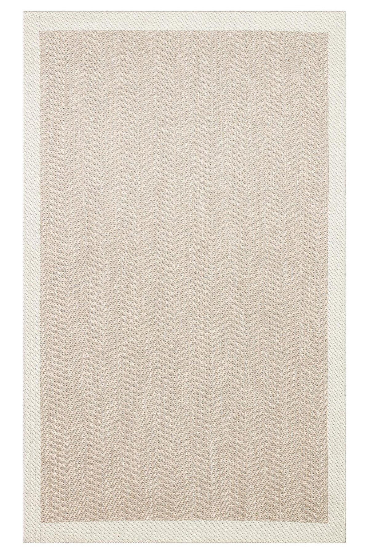 Halımax Eko Halı Mono Mno 02 Beige Hav Toz Vermez Sisal Halı Kolay Temizlenen Hasır Dokulu Modern Halı
