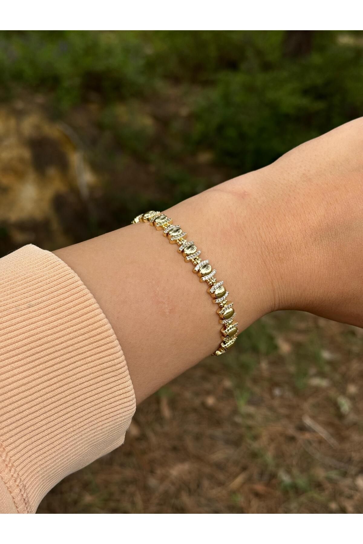 MODA Gold Yuvarlak Taşlı Bileklik