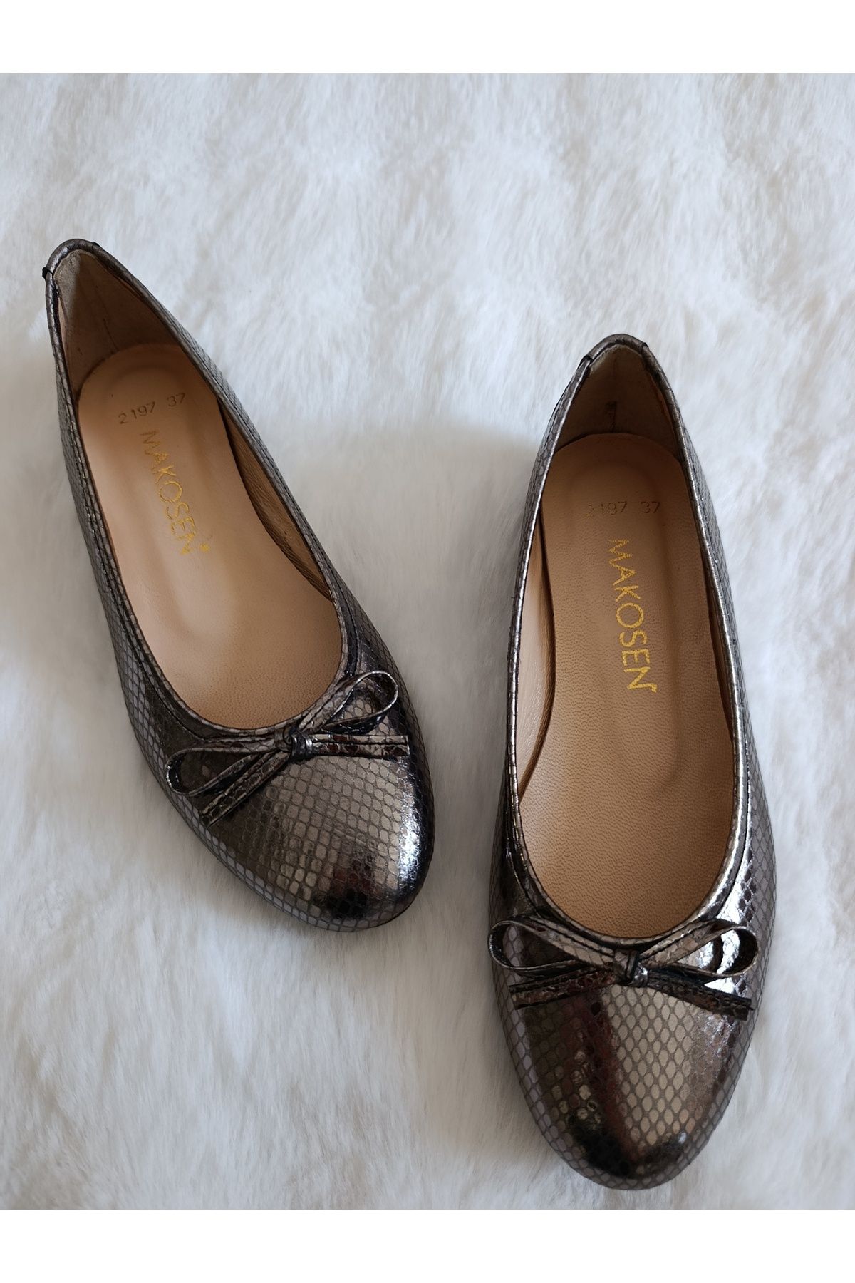 Ay Shoes Kadın Siyah Bej Hakiki Deri 34-42 Numara Babet