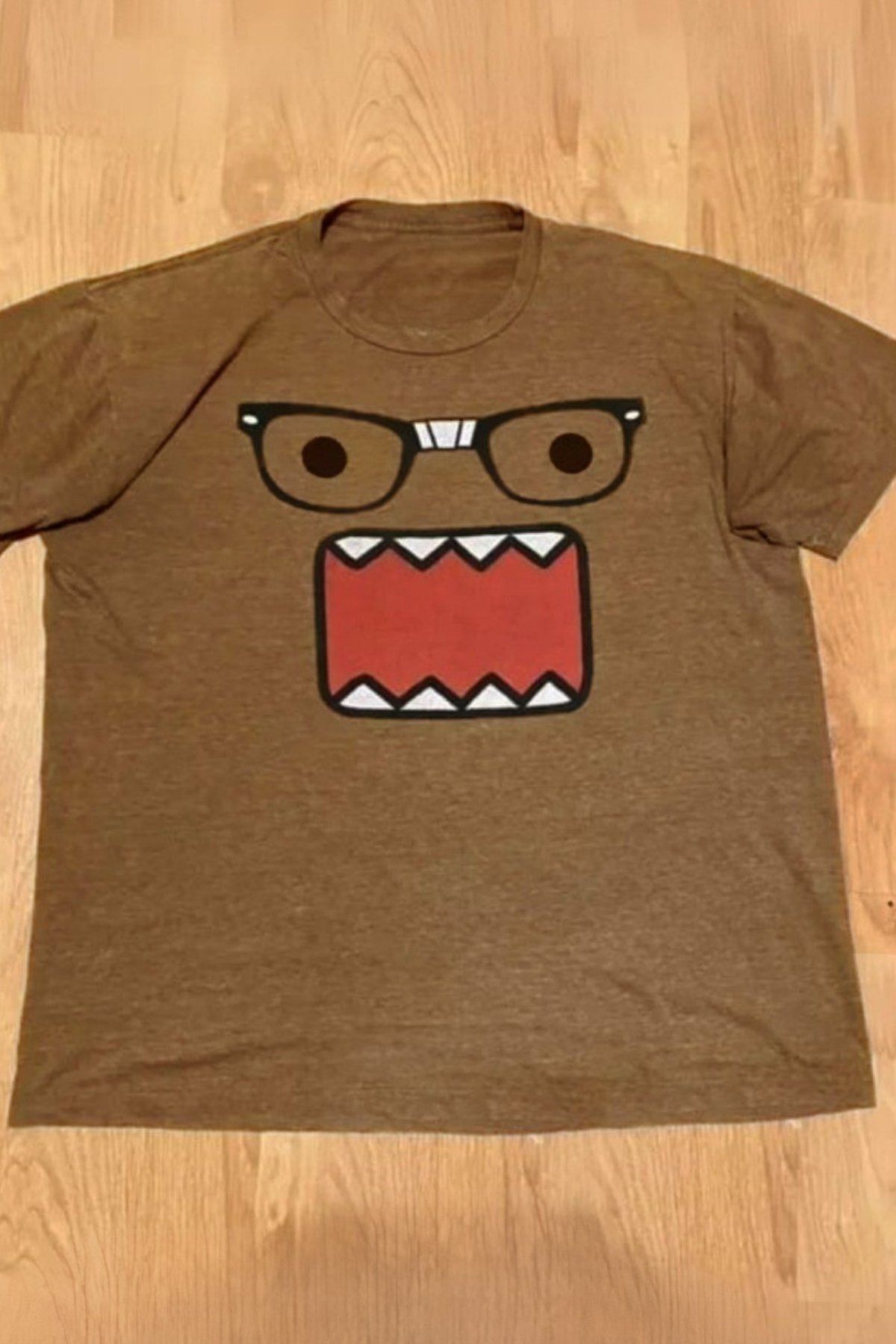 BALİNA Kahverengi Panic Caricature Unisex T-shirt -BLN