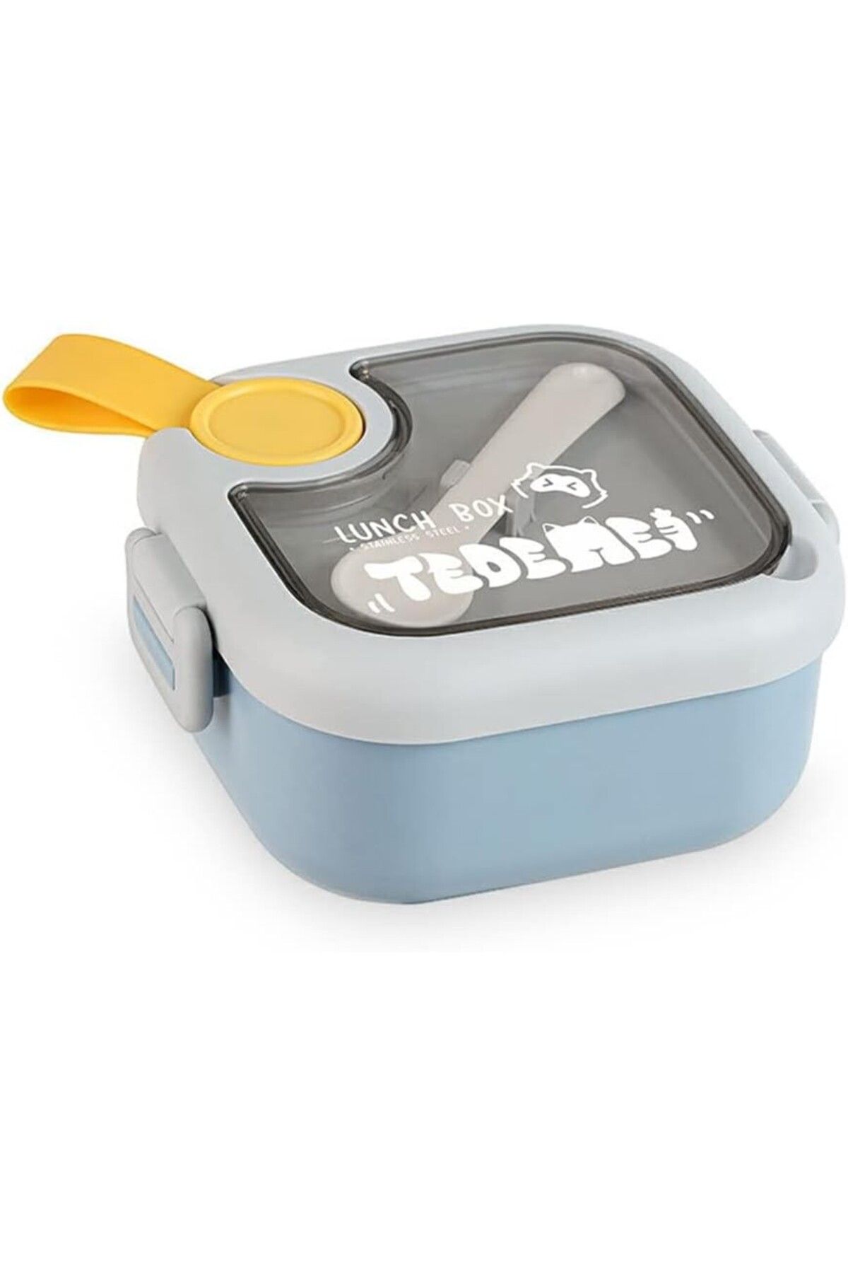 Flippy Cutie De Prânz Pentru Copii, 750 Ml, Două Boluri, Lingură, Foarfece De Plastic, Etanșă, Albastră - One Size