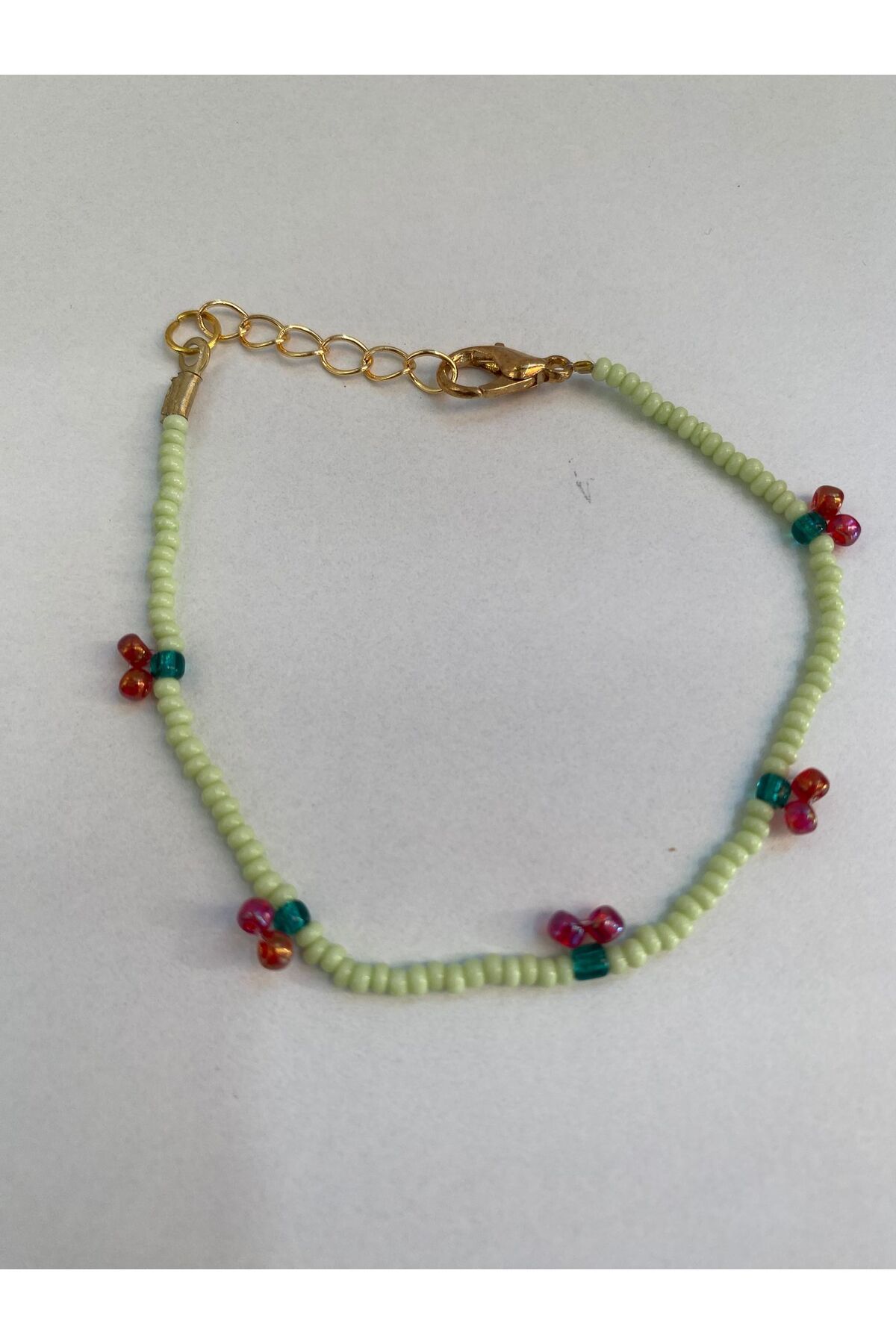 Ailahandmade KİRAZLI BİLEKLİK YEŞİL