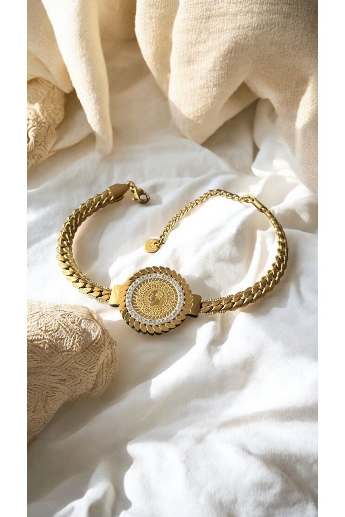 İNN JEWELLERY Kadın Bileklik 316 L Çelik Kararmaz Antialerjik Çeyrekli 2 Yıl İthalatçı Garantili