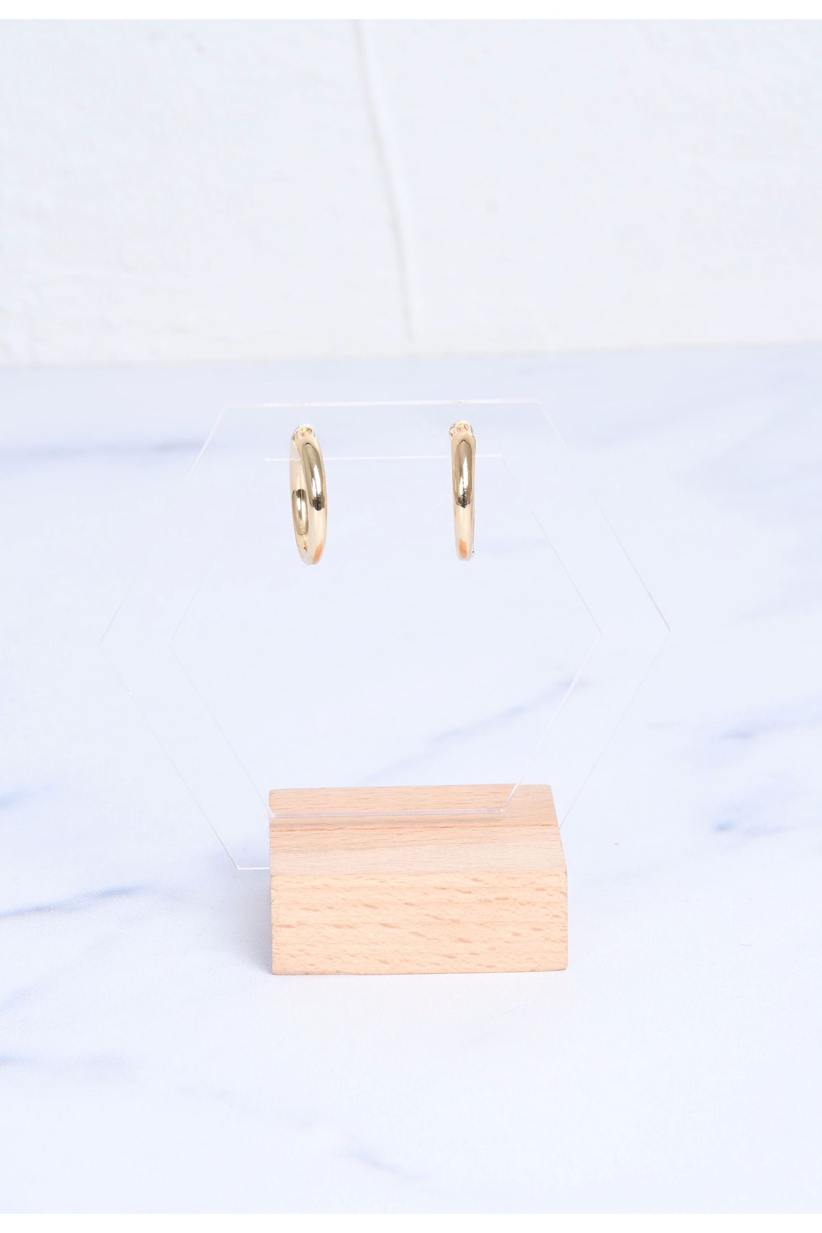 shiva accessorie Gold Çelik Halka Küpe