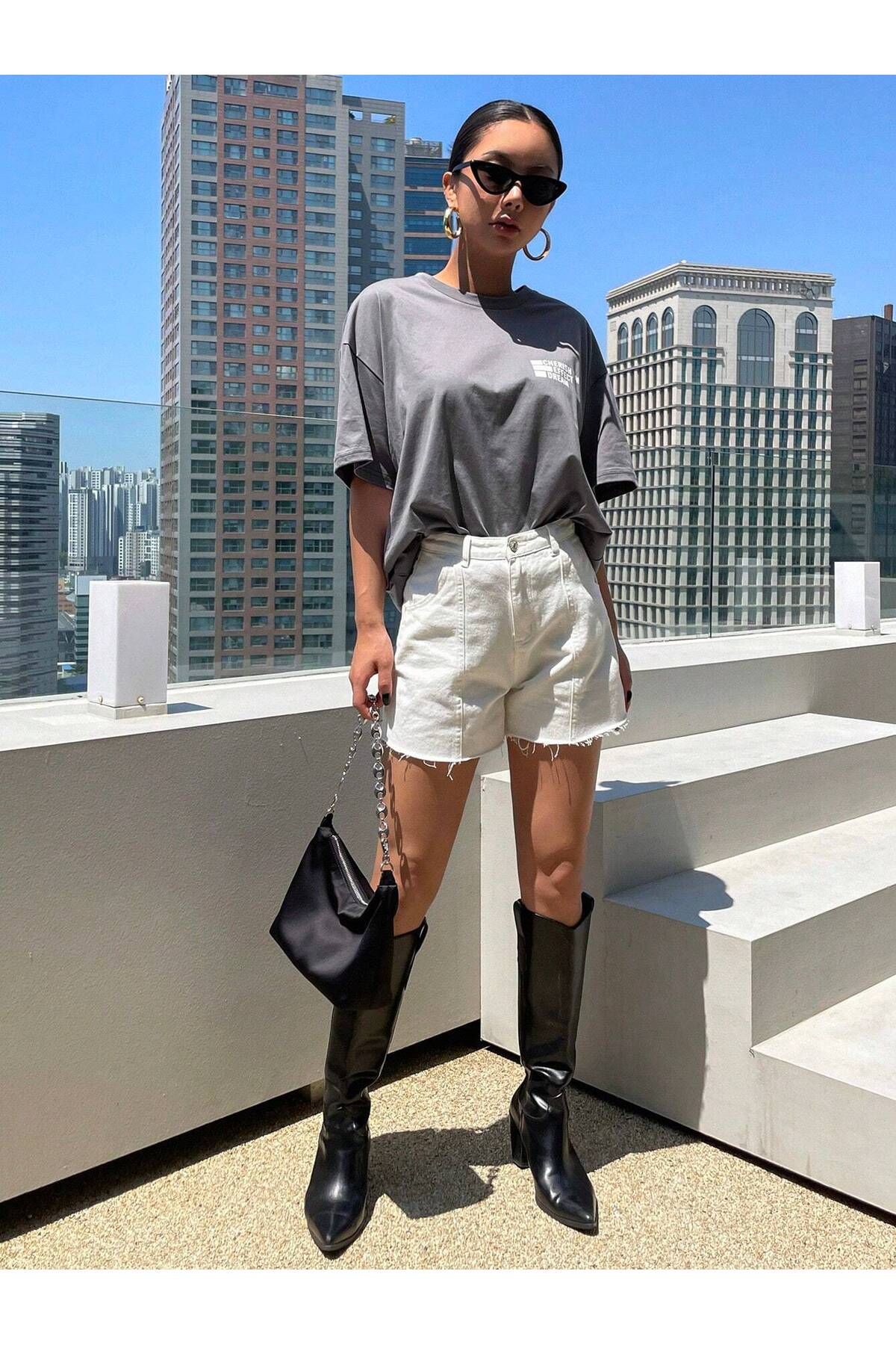 DAXİS Sportwear Company KADIN Baskılı Bisiklet Yaka Tişört