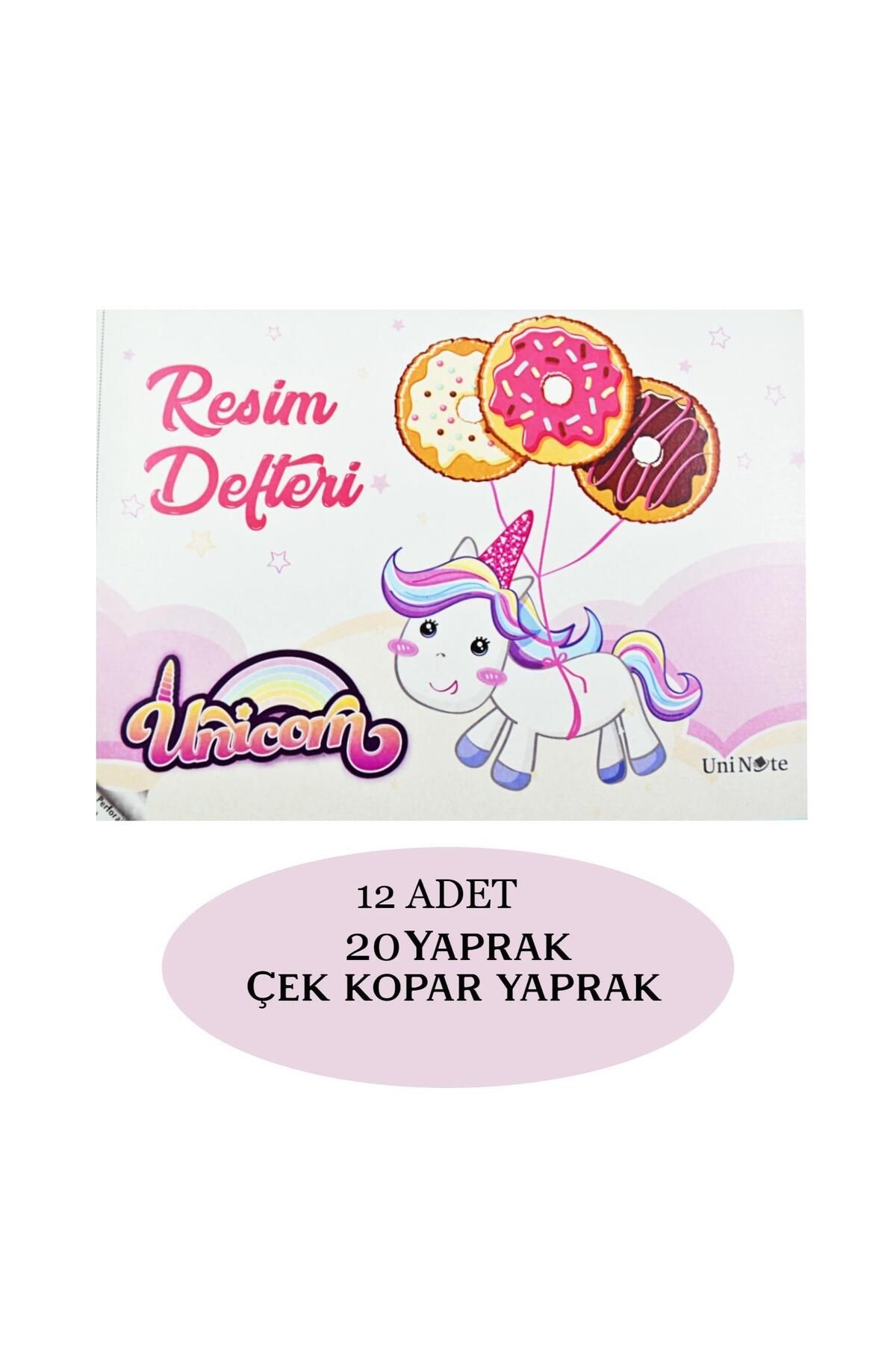 Çınar Çınar Uninote A4 20 Yaprak Karton Kapak Dikişli Resim Defteri (20000) 12 Adet