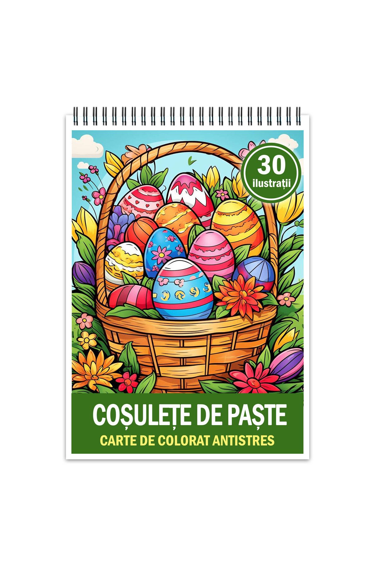 Legendary Gifts Carte De Colorat Antistres, 30 De Ilustratii Cosulete De Pasti, 106 Pagini, Format: A5 - One Size