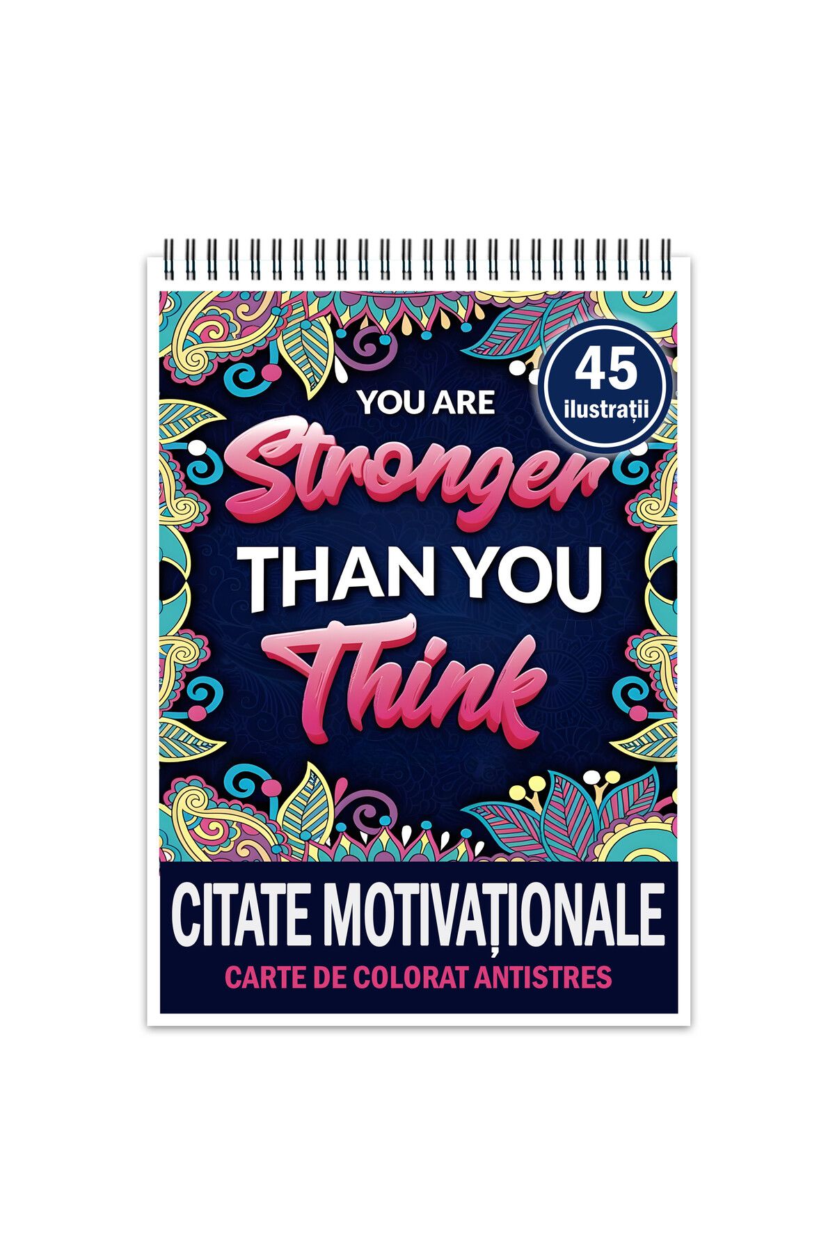 Legendary Gifts Carte De Colorat Antistres, 45 De Ilustratii, Citate Motivationale, 96 Pagini, Format: A5 - One Size