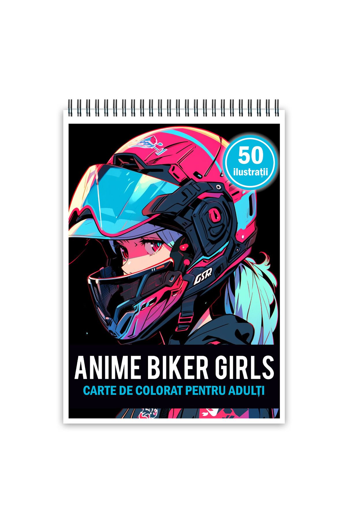 Legendary Gifts Carte De Colorat Pentru Adulti, 50 De Ilustratii, Anime Biker Girls, 106 Pagini, Format: A5 - One Size