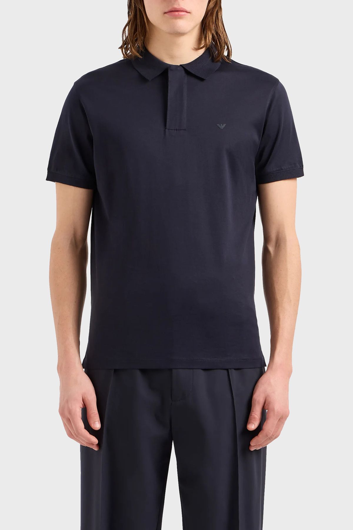 Emporio Armani Fermuarlı Logo Polo Yaka T-shirt
