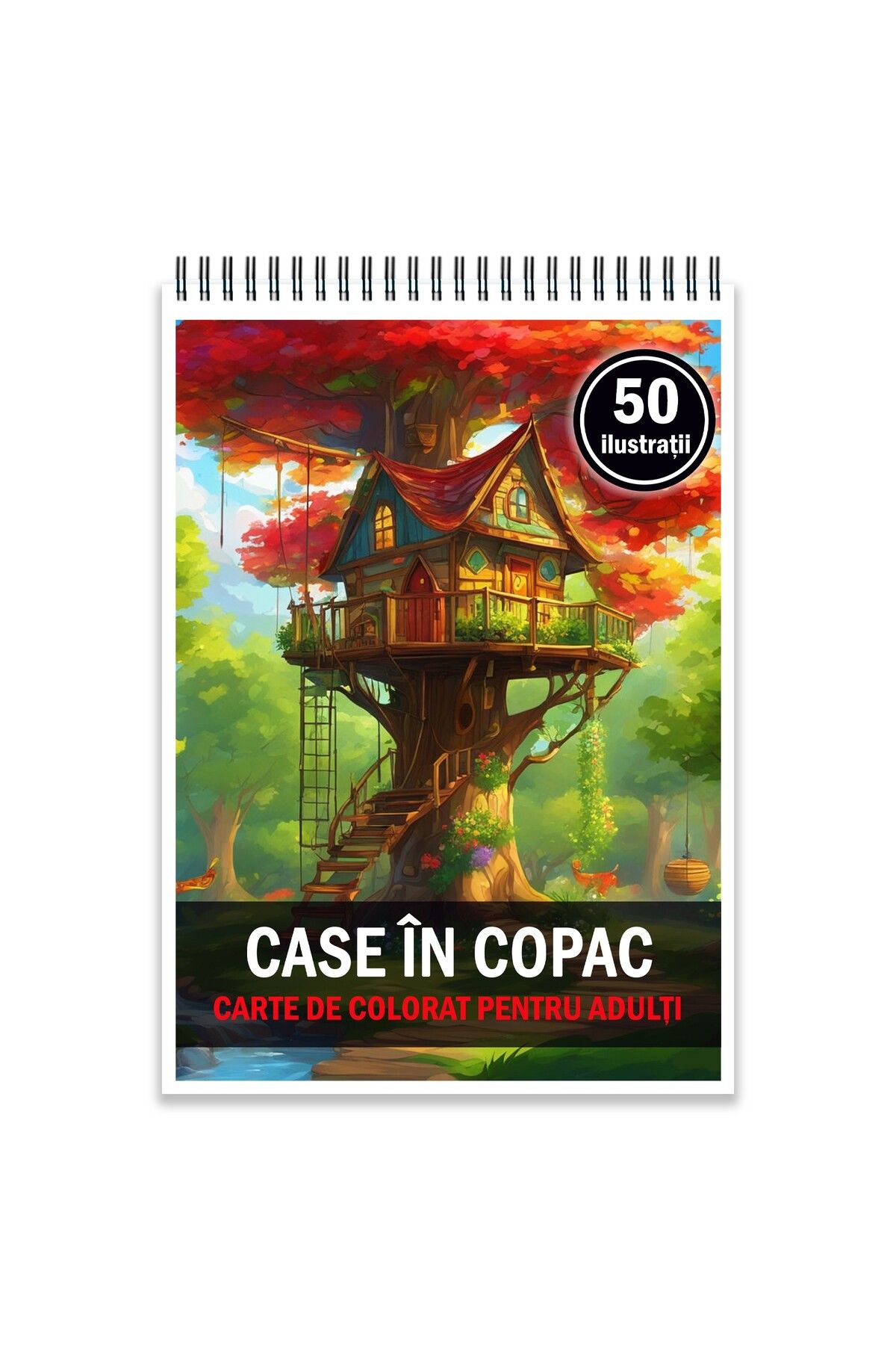 Legendary Gifts Carte De Colorat Pentru Adulti, 50 De Ilustratii, Case In Copac, 106 Pagini, Format: A5 - One Size
