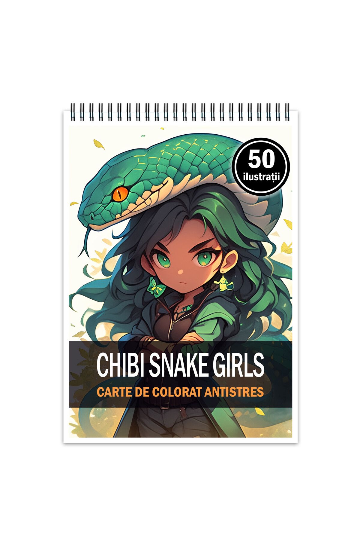 Legendary Gifts Carte De Colorat Antistres, 50 De Ilustratii, Chibi Snake Girls, 106 Pagini, Format: A5 - One Size