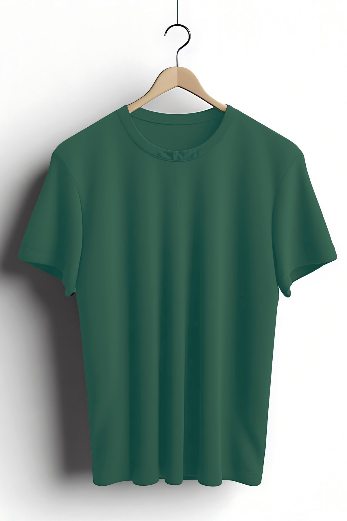 Zestia Unisex T-Shirt, Düz Basic, Regular, %100 Pamuk, Yeşil T-Shirt No: 00481