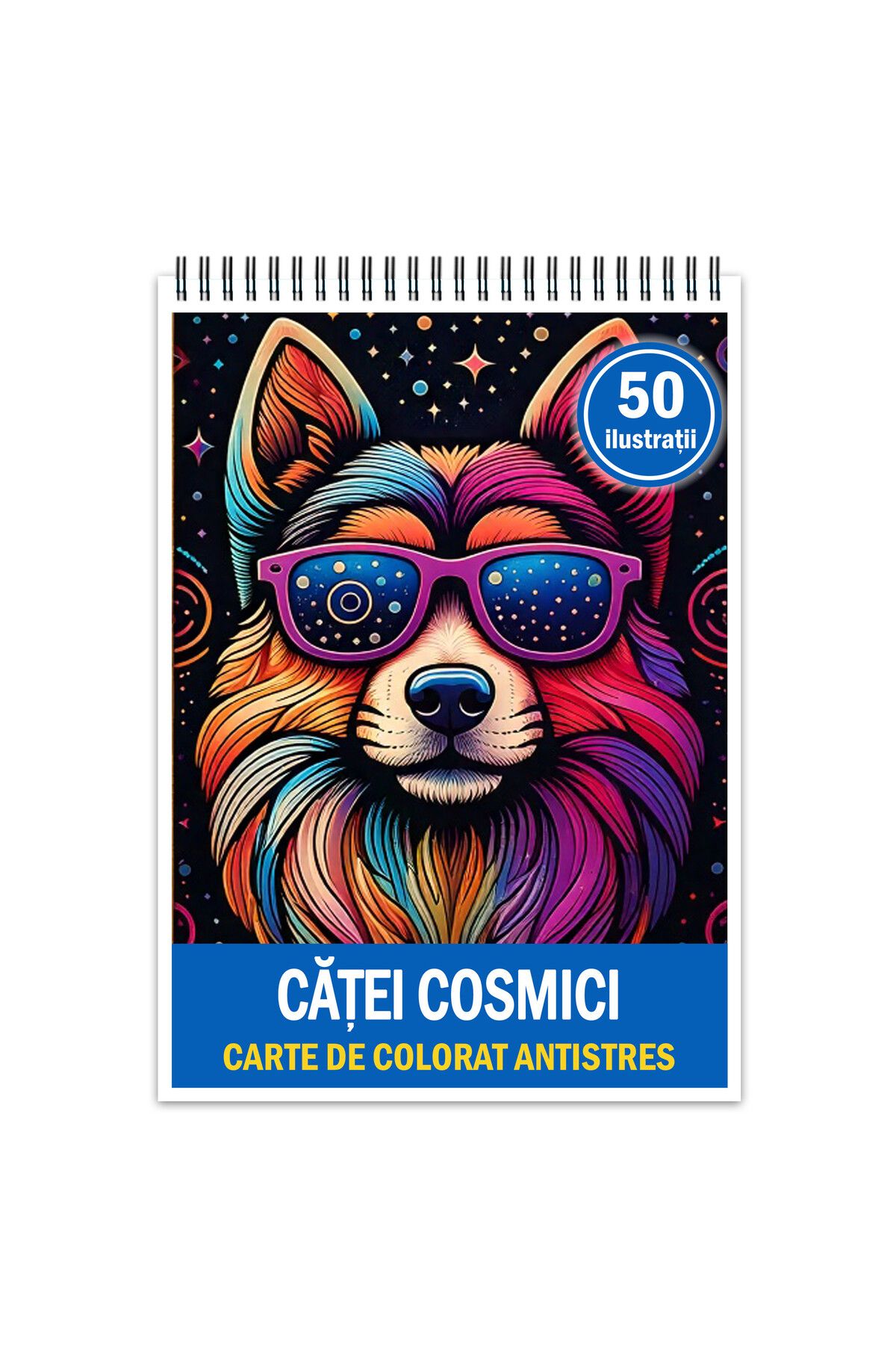 Legendary Gifts Carte De Colorat Antistres, 50 De Ilustratii Catei Cosmici, 106 Pagini, Format: A5 - One Size