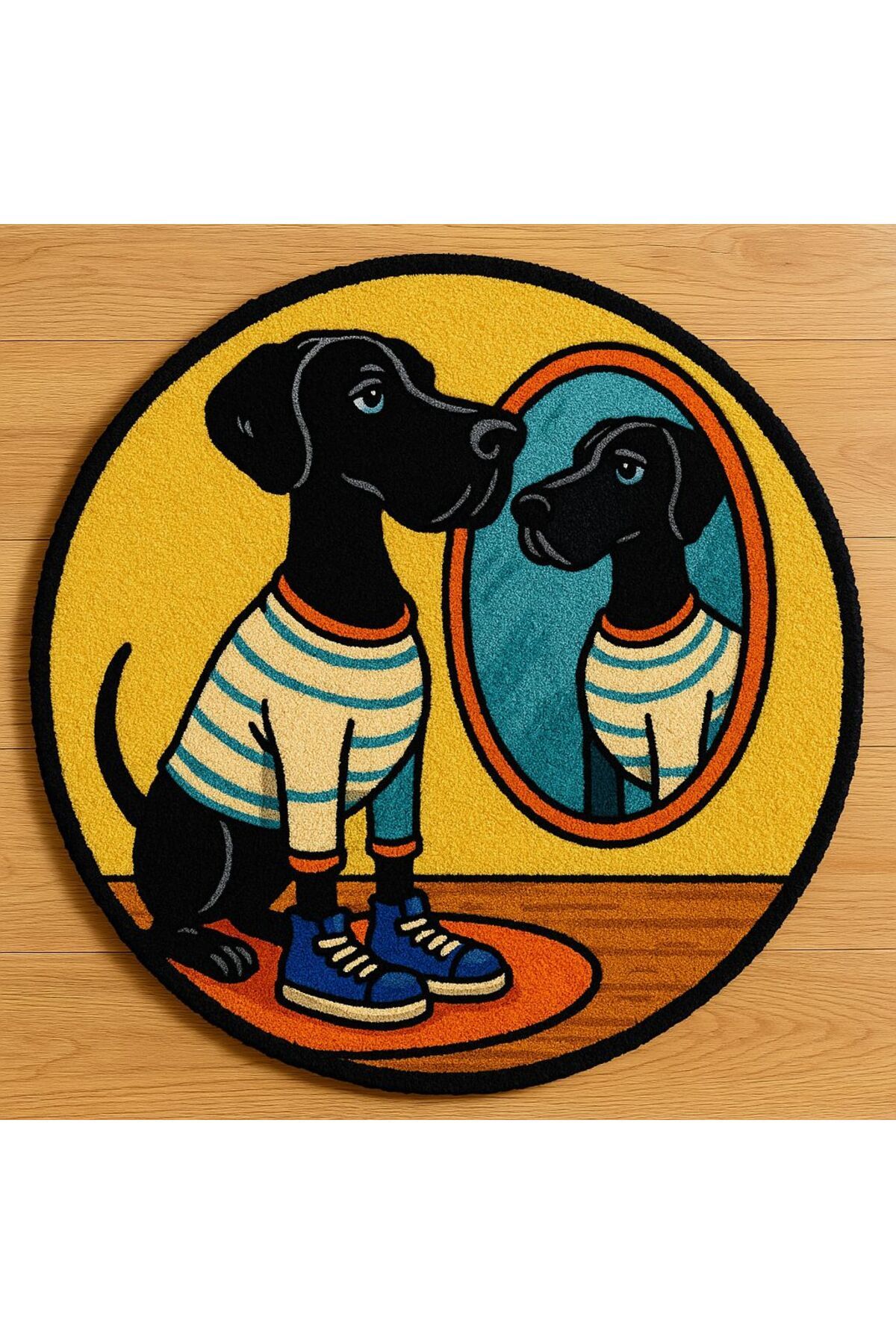Afro Dekorasyon Tufting Ayna , Tasarım Ayna , Hediyelik Dekor Ayna ,Bohem Retro Ayna