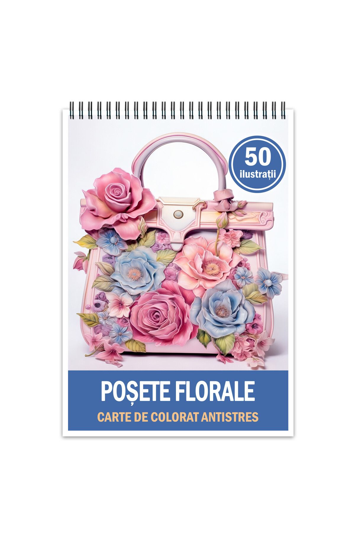 Legendary Gifts Carte De Colorat Antistres, 50 De Ilustratii Posete Florale, 106 Pagini, Format: A5 - One Size