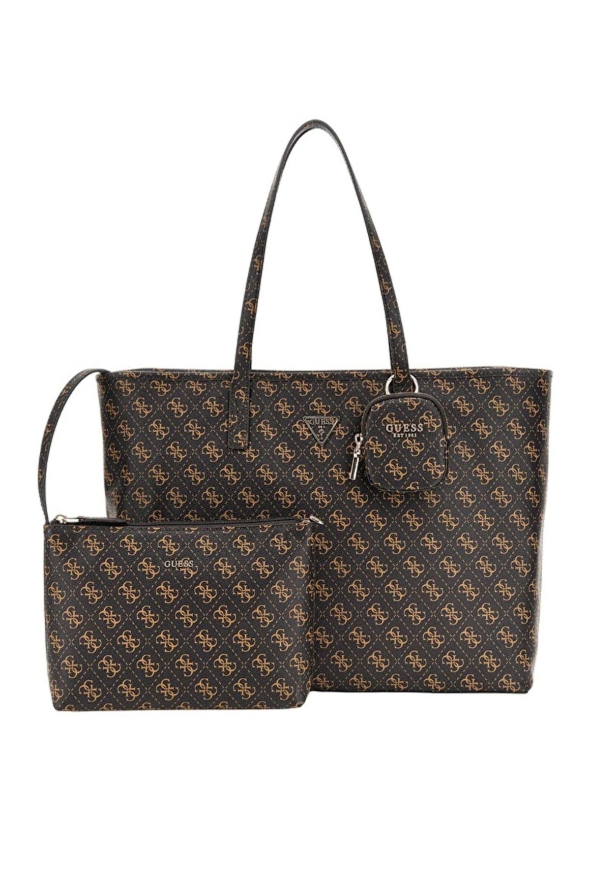 Guess Power Play Duża Torba Tech Tote Damska Brązowa Torebka Hwqg9006240-bnl Kobieta - One Size