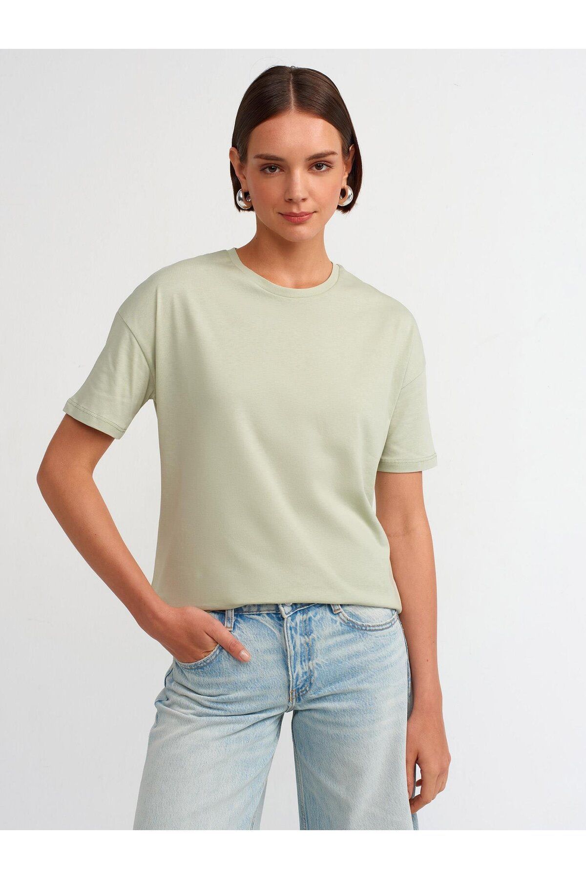 Moda Asrın Basic T-Shirt-Mint