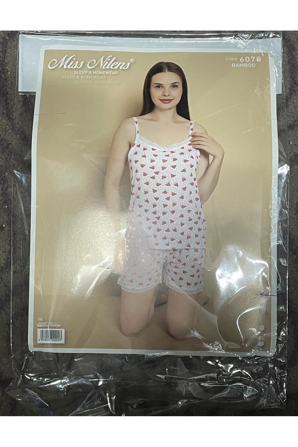 Miss Nilens DESENLİ BAMBU İP ASKILI ŞORTLU PİJAMA TAKIM