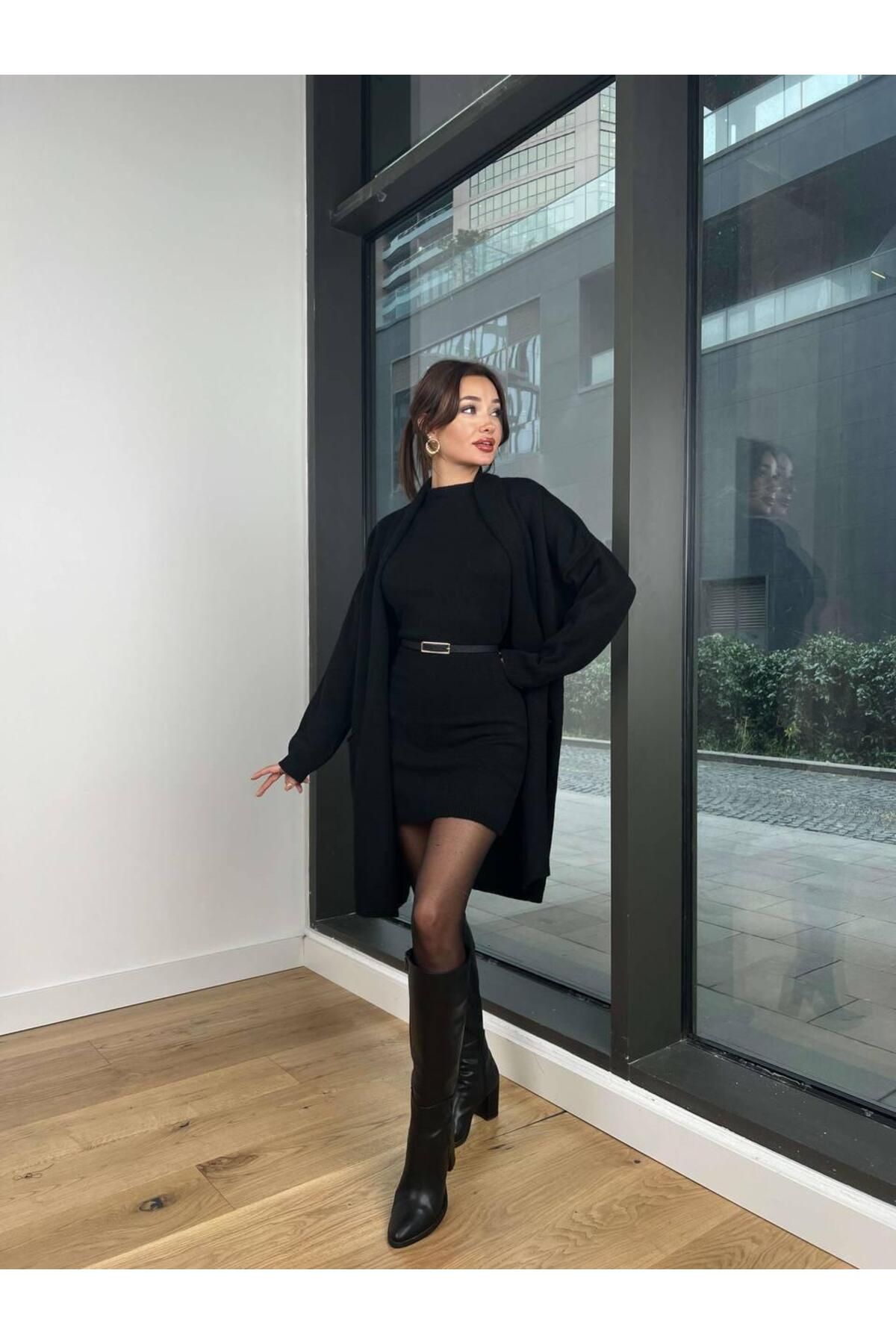 NZL TEKSTİL DGNS 2'Lİ ELBİSE&HIRKA TAKIM