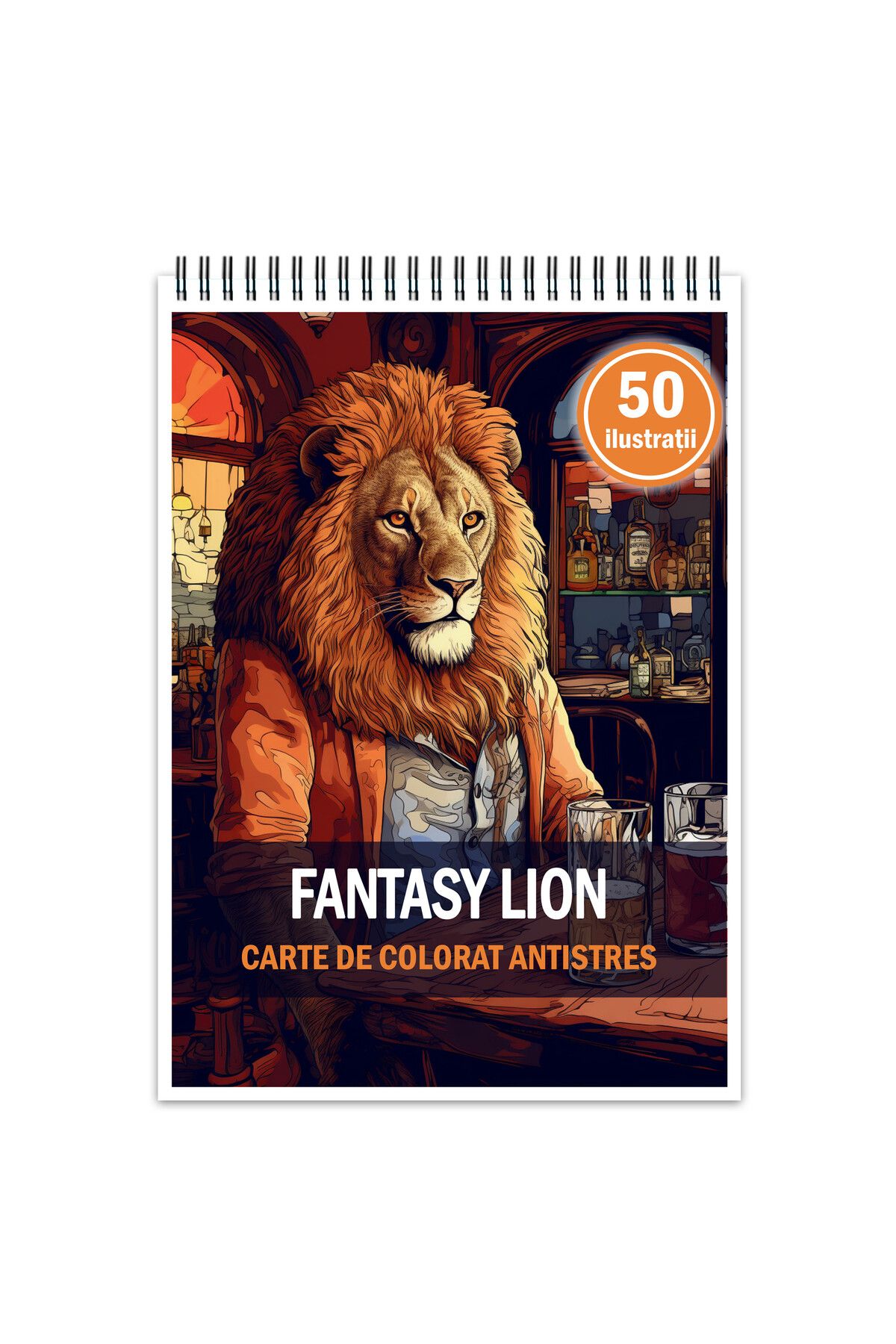Legendary Gifts Carte De Colorat Antistres, 50 De Ilustratii Fantasy Lion, 106 Pagini, Format: A5 - One Size
