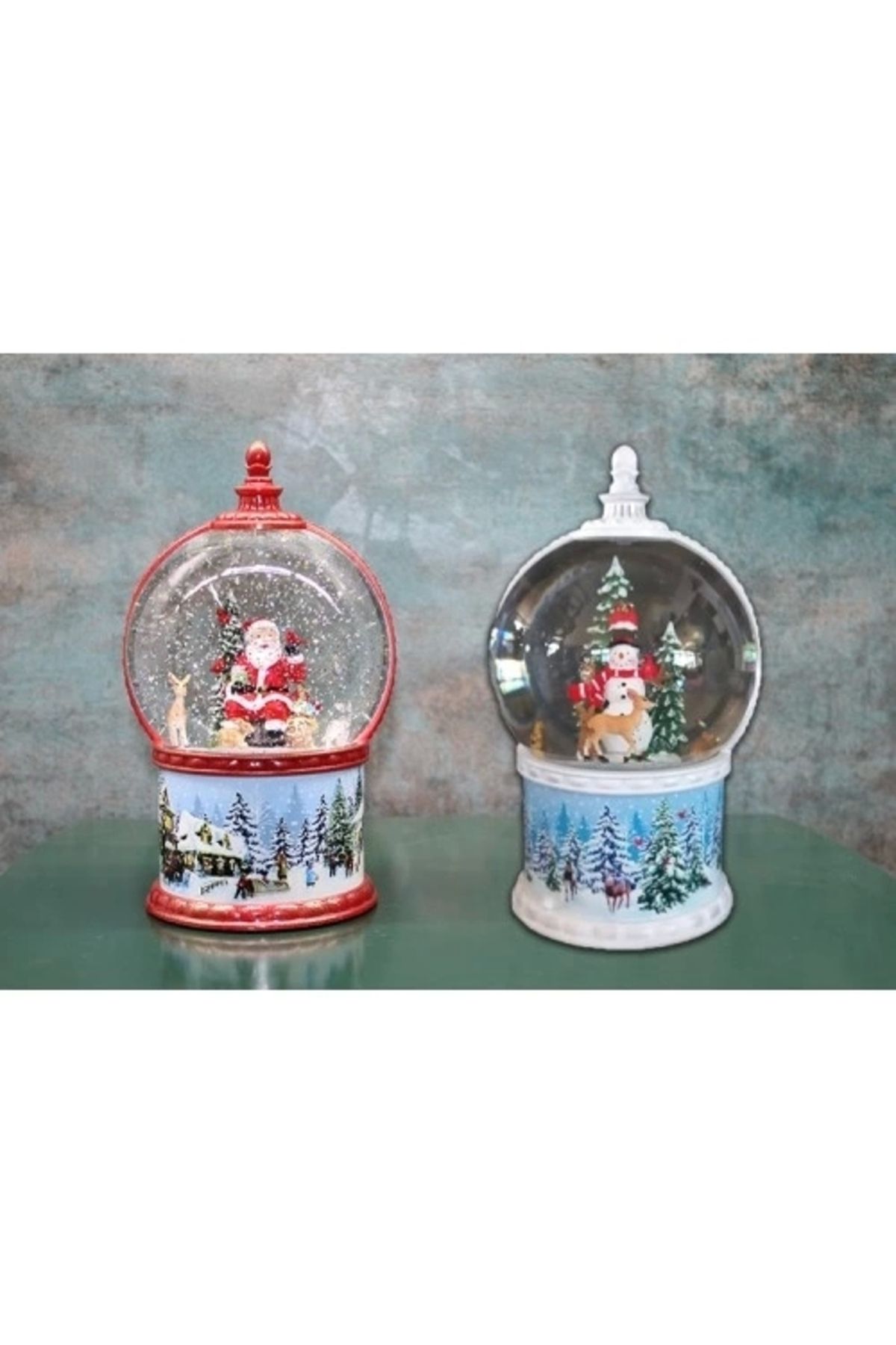PRATİKOBA Kardan Adam Ve Noel Babalı Işıklı Müzikli Kar Küresi