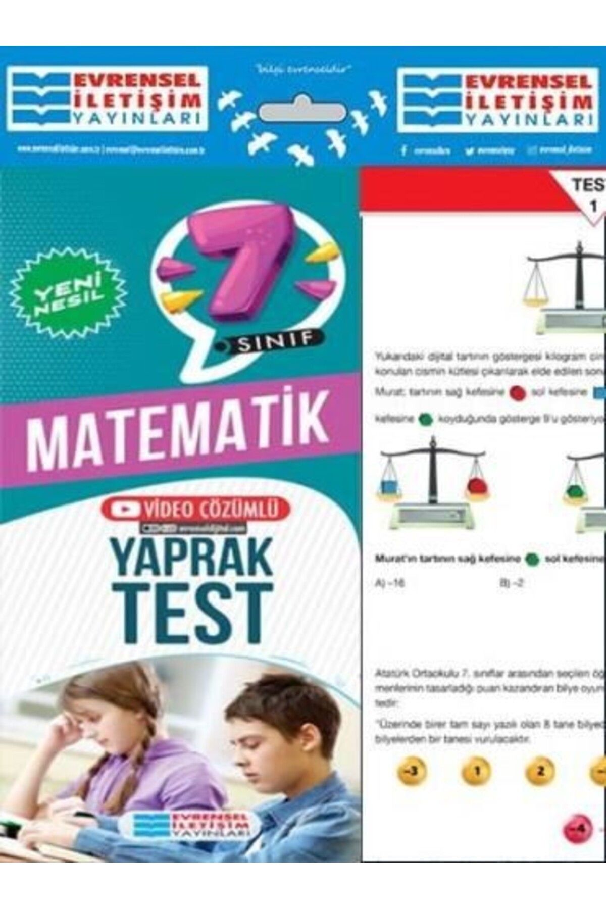 Ankara Kitap Merkezi 7. Sınıf Matematik Yeni Nesil Video Çözümlü Yaprak Test Evrensel İletişim