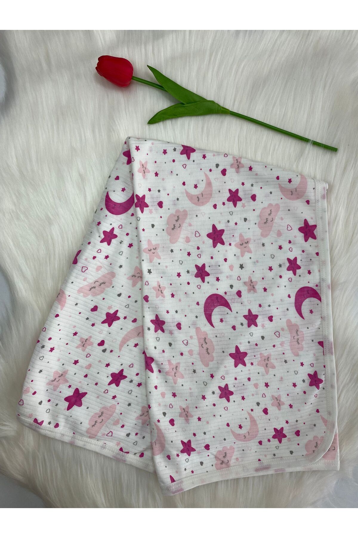 BİGÜMEX Fitilli Desenli Tek Katlı Bebek Battaniyesi