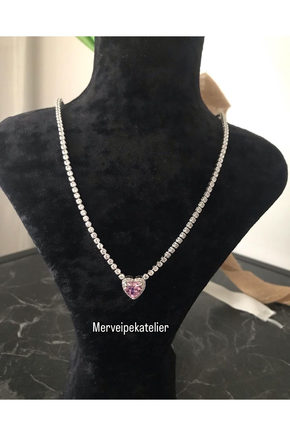 shop PASLANMAZ ÇELİK MARKA MİNİ PEMBE KALP CHARMLI SU YOLU ZİNCİRLİ KOLYE