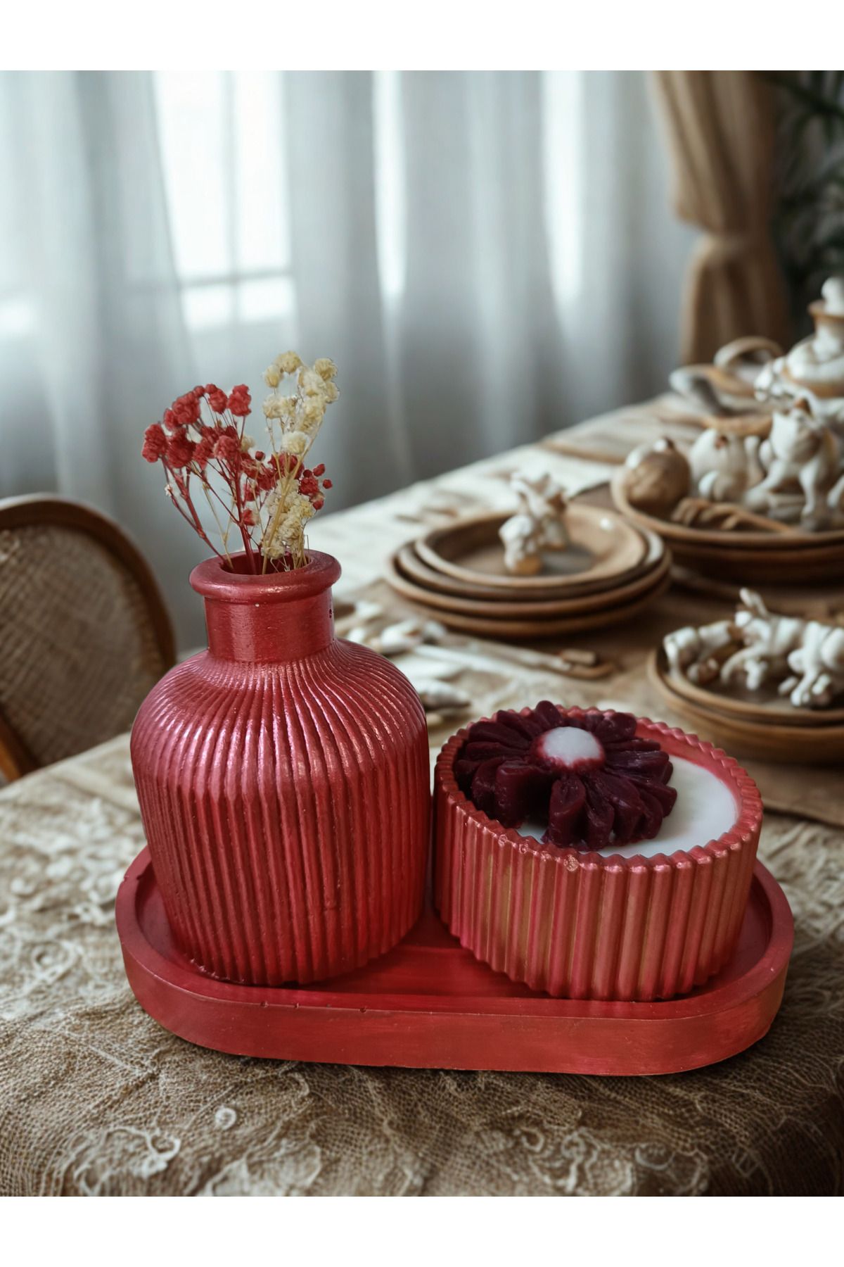 crafts tasarım atölyesi Crafts Tasarım 3 lü Dekoratif Mum seti