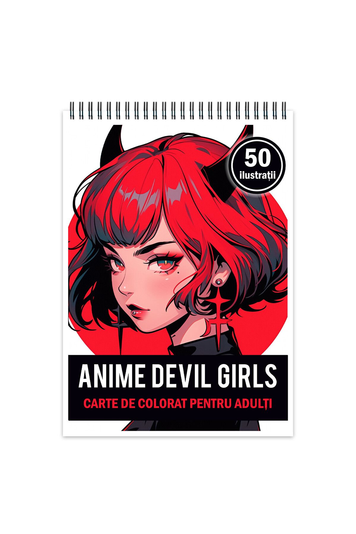 Legendary Gifts Carte De Colorat Pentru Adulti, 50 De Ilustratii, Anime Devil Girls, 106 Pagini - One Size