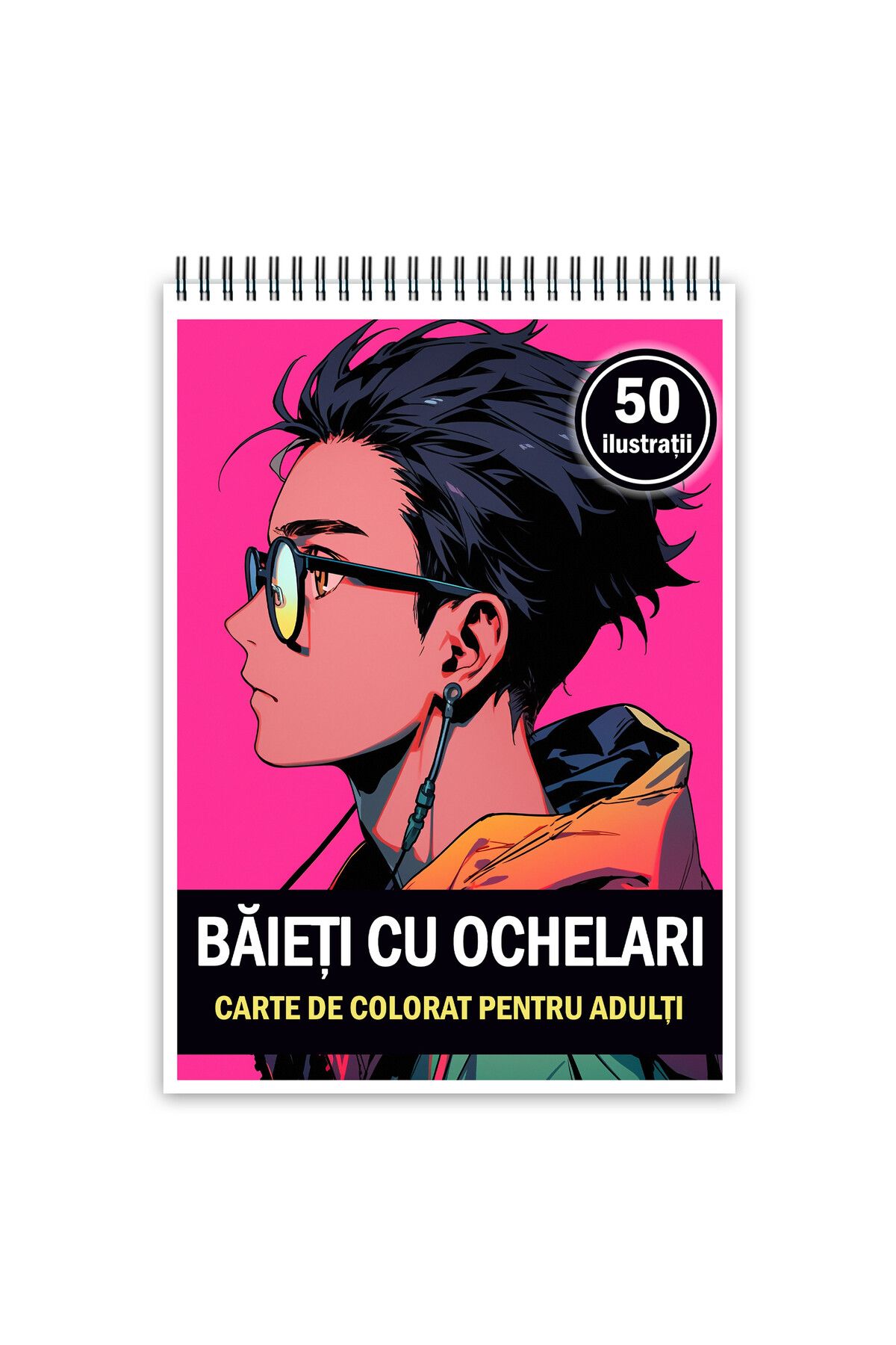 Legendary Gifts Carte De Colorat Pentru Adulti, 50 De Ilustratii, Baieti Cu Ochelari, 106 Pagini, Format: A5 - One Size