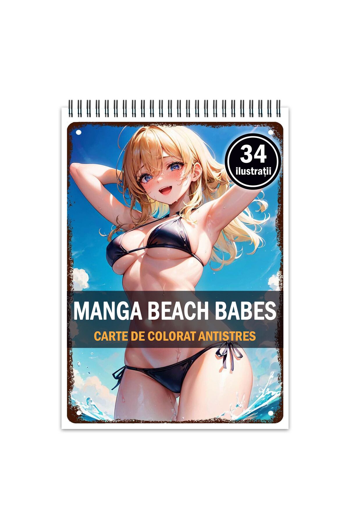 Legendary Gifts Carte De Colorat Antistres, 34 De Ilustratii, Manga Beach Babes, 74 Pagini, Format: A5 - One Size