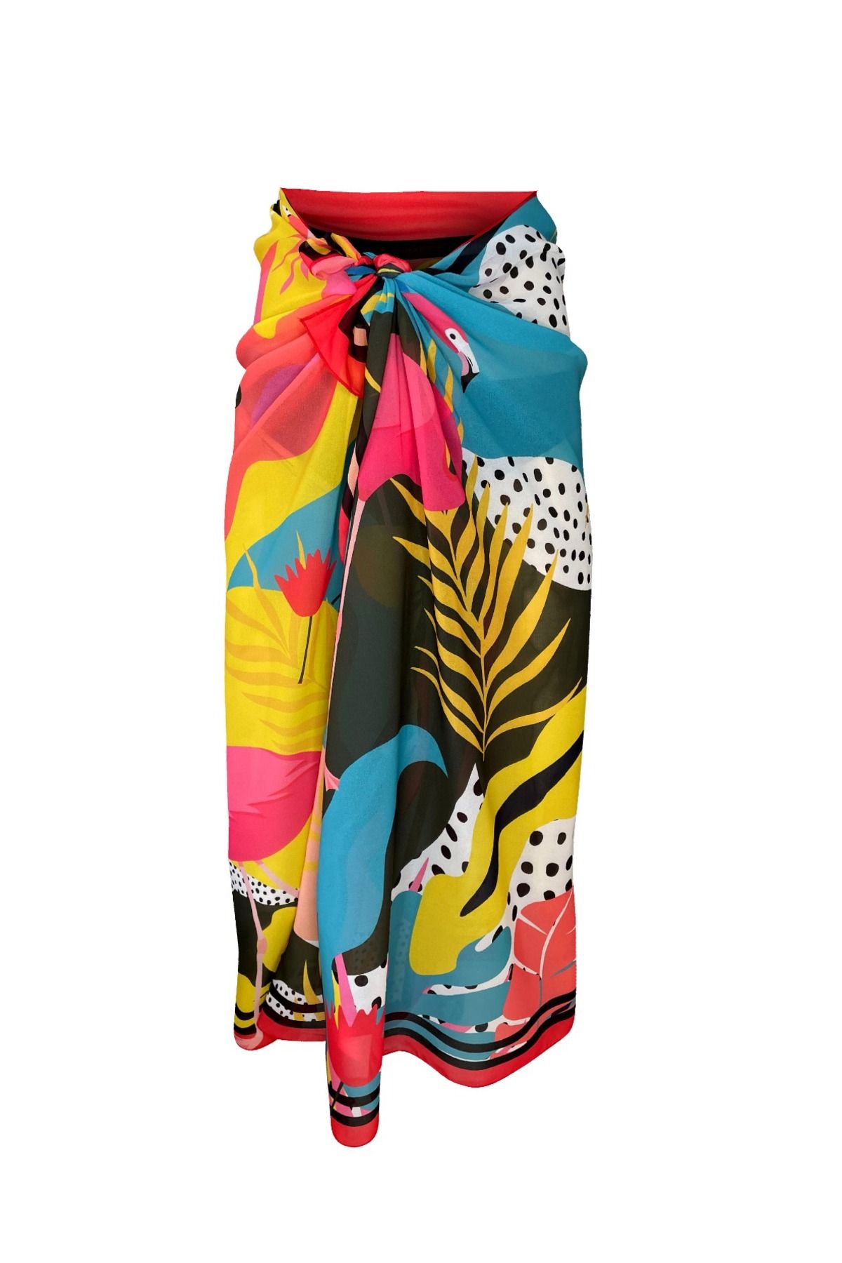 Bolder Shelly şifon flamingo pareo (150*100 cm)