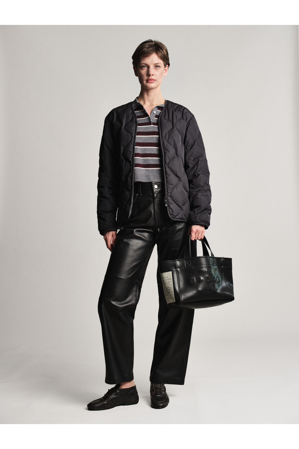 Bonheur Vegan Leather Black Phantom Small Tote Bag görsel 4