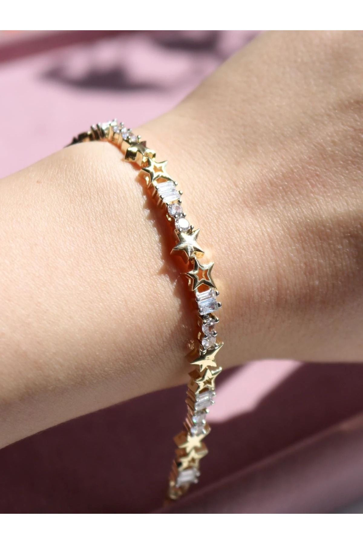 Reorah Collection Beyaz Shiny Star Bileklik