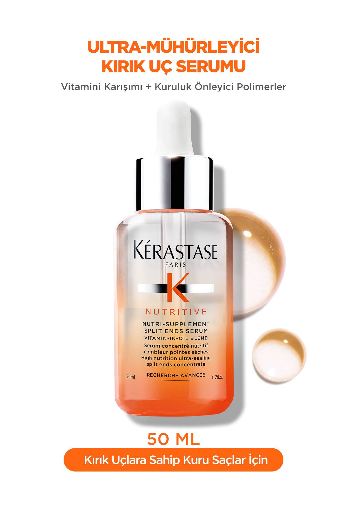 Kerastase Nutritive Nutri Supplement Anında Besinleri hapsederek kırık uç görünümünü önleyici Saç serumu 50 ml