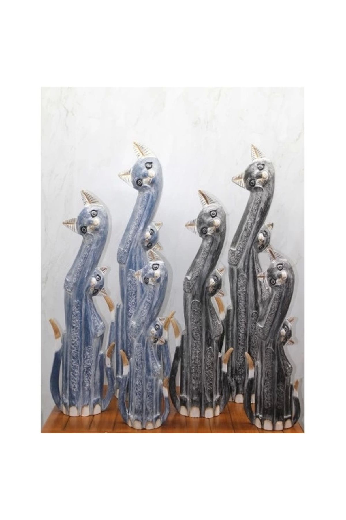 PRATİKOBA Ahşap 3'lü Kedi Seti 1 Metre Model 2