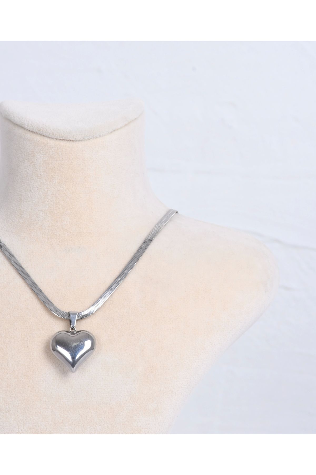 shiva accessorie Kalpli Çelik Silver Kolye