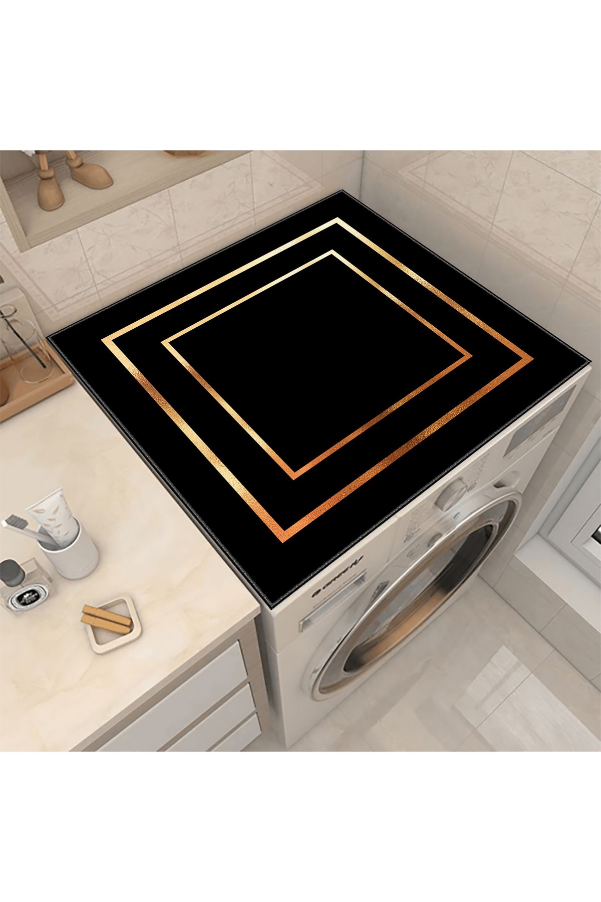 Nuva Home Çamaşır Makinesi Örtüsü Kurutma Makinesi Matı - Kaymaz Yıkanabilir Leke Tutmaz Su Geçirmez