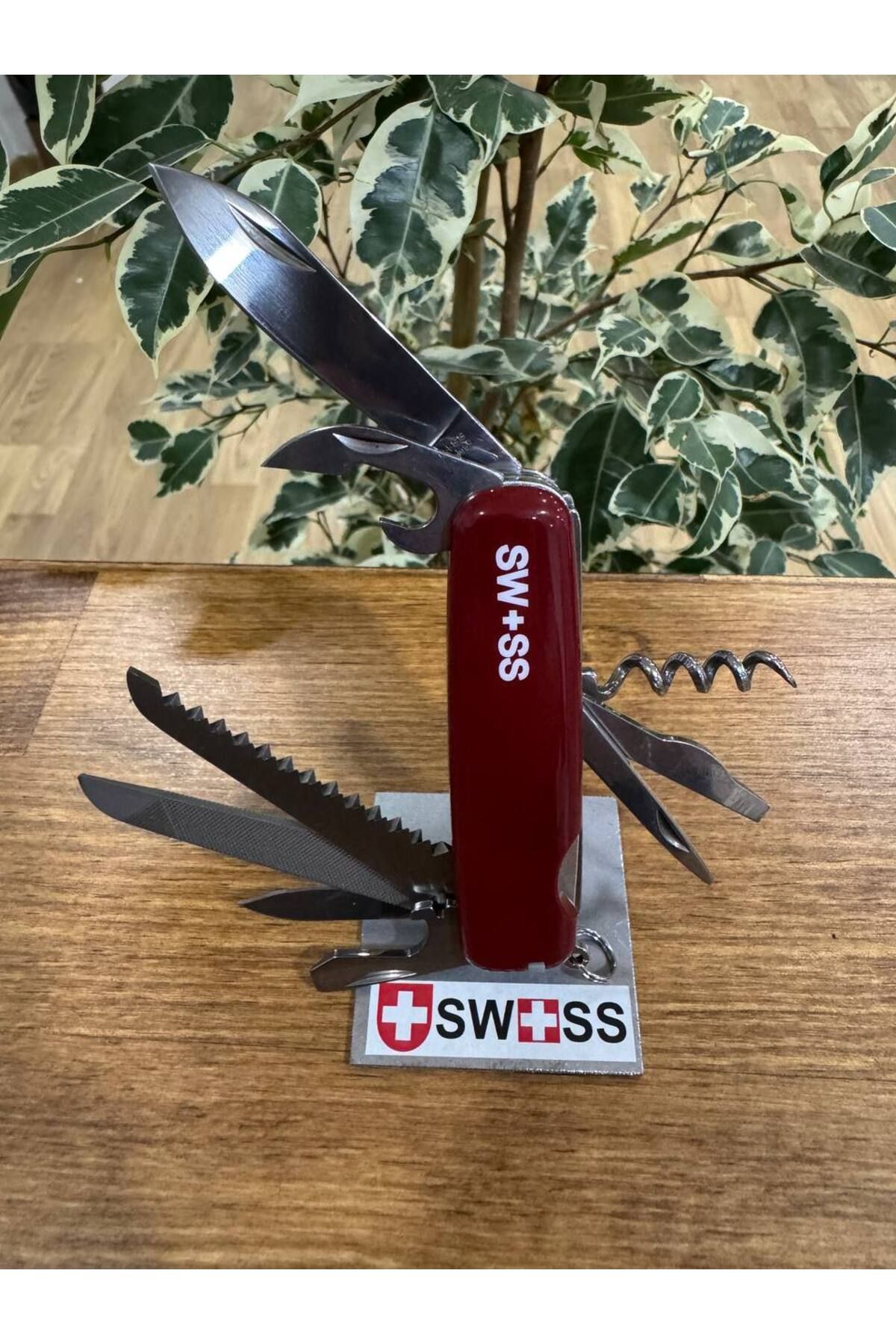 SWISS 12 Fonksiyonlu Orijinal İsviçre Çakısı Paslanmaz Çelik Kamp Outdoor Günlük Kullanım