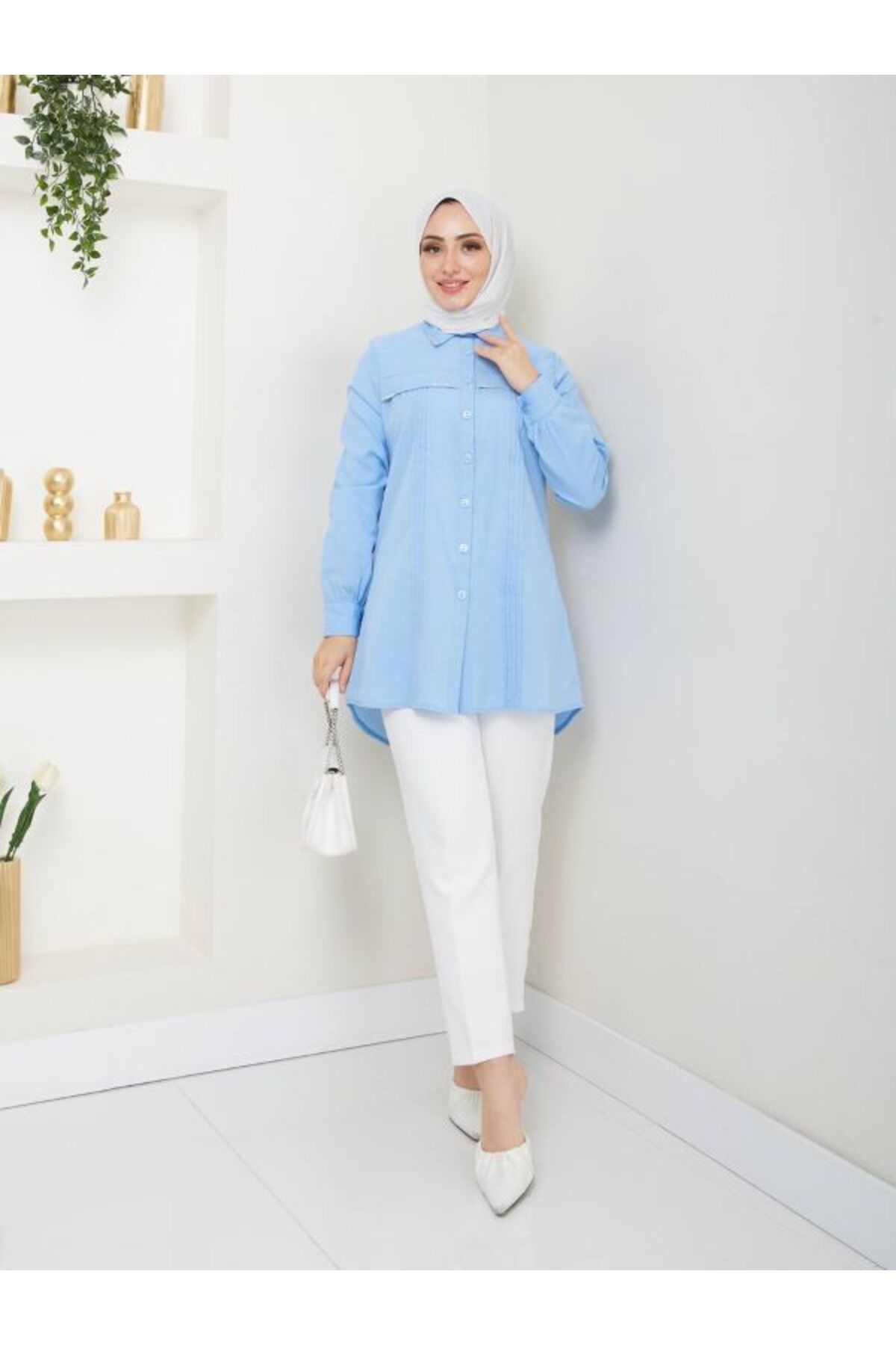 Aşkın fashion taş nervül detaylı tesettür tunik