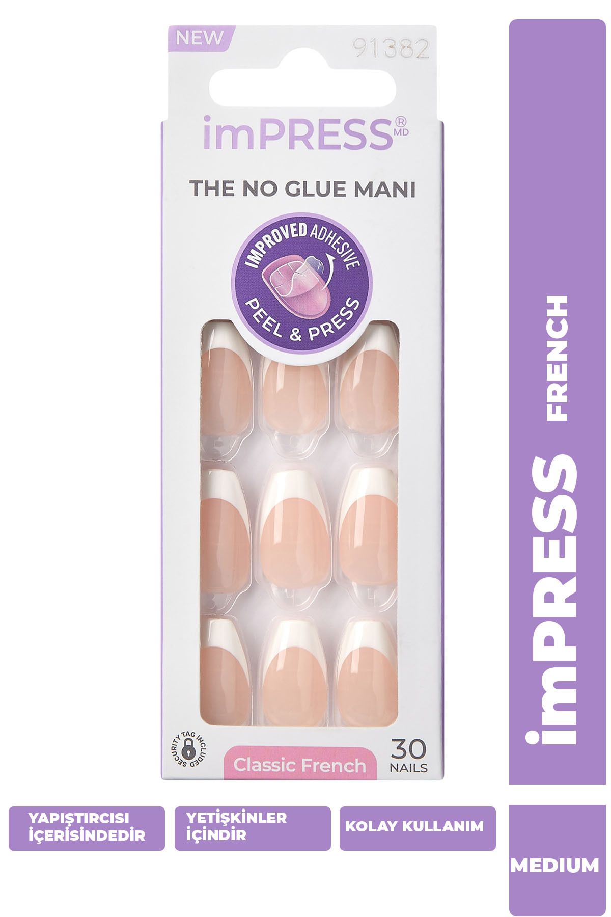 Impress Kendinden Yapışkanlı Takma Tırnak Uzun French