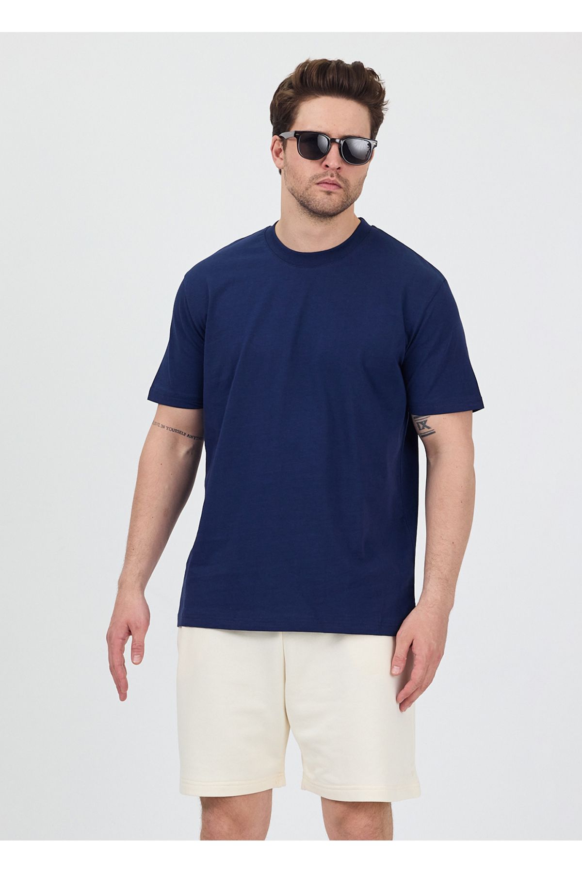 gothamvibes Erkek Basic Lacivert T-Shirt